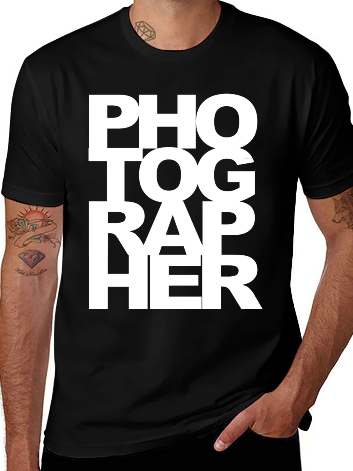 Variant 25 of Photographer Graphic Tee - Unisex Black T-Shirt