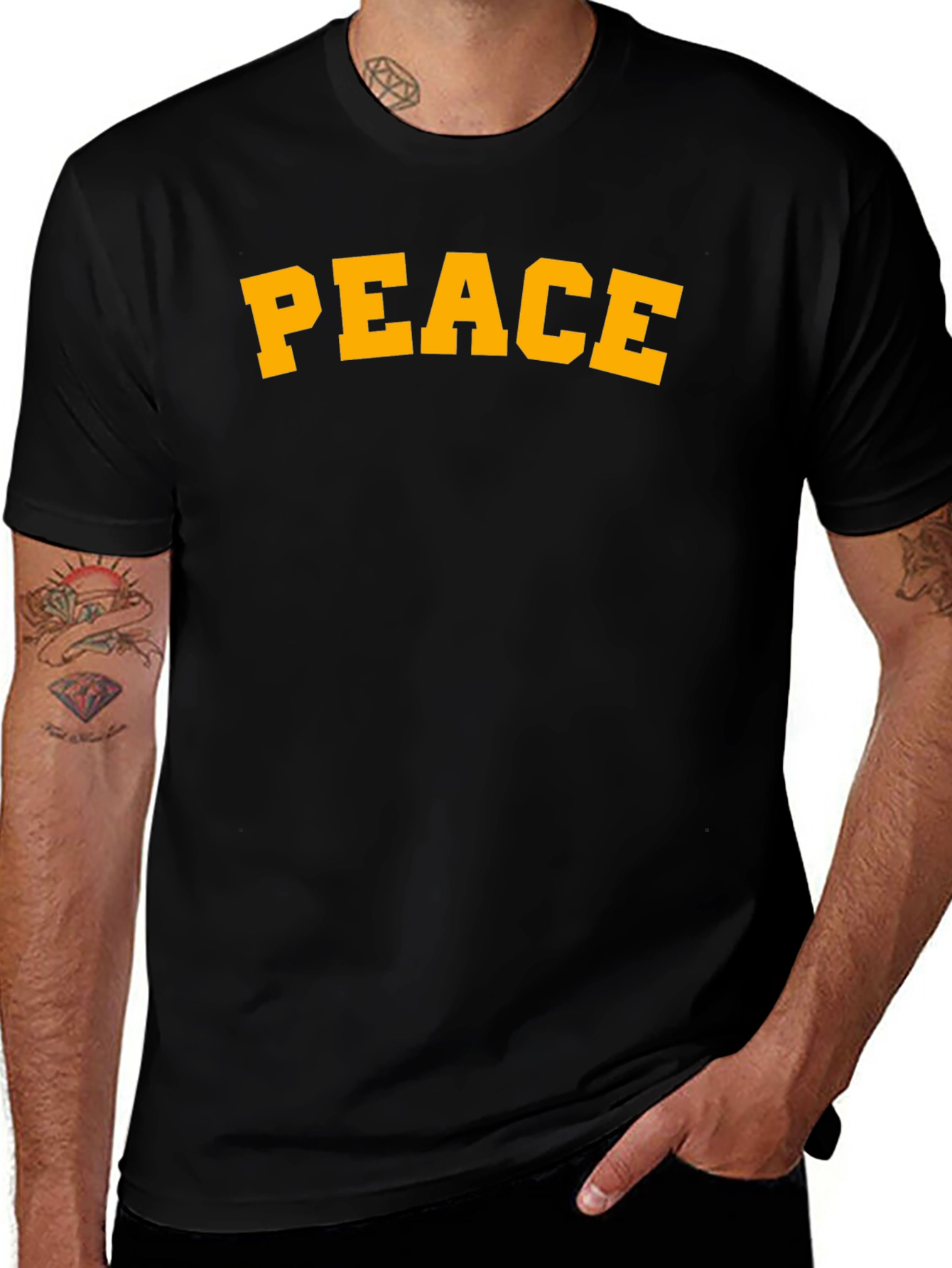 Variant 5 of Peace Graphic T-Shirt - Classic Fit, Soft Cotton