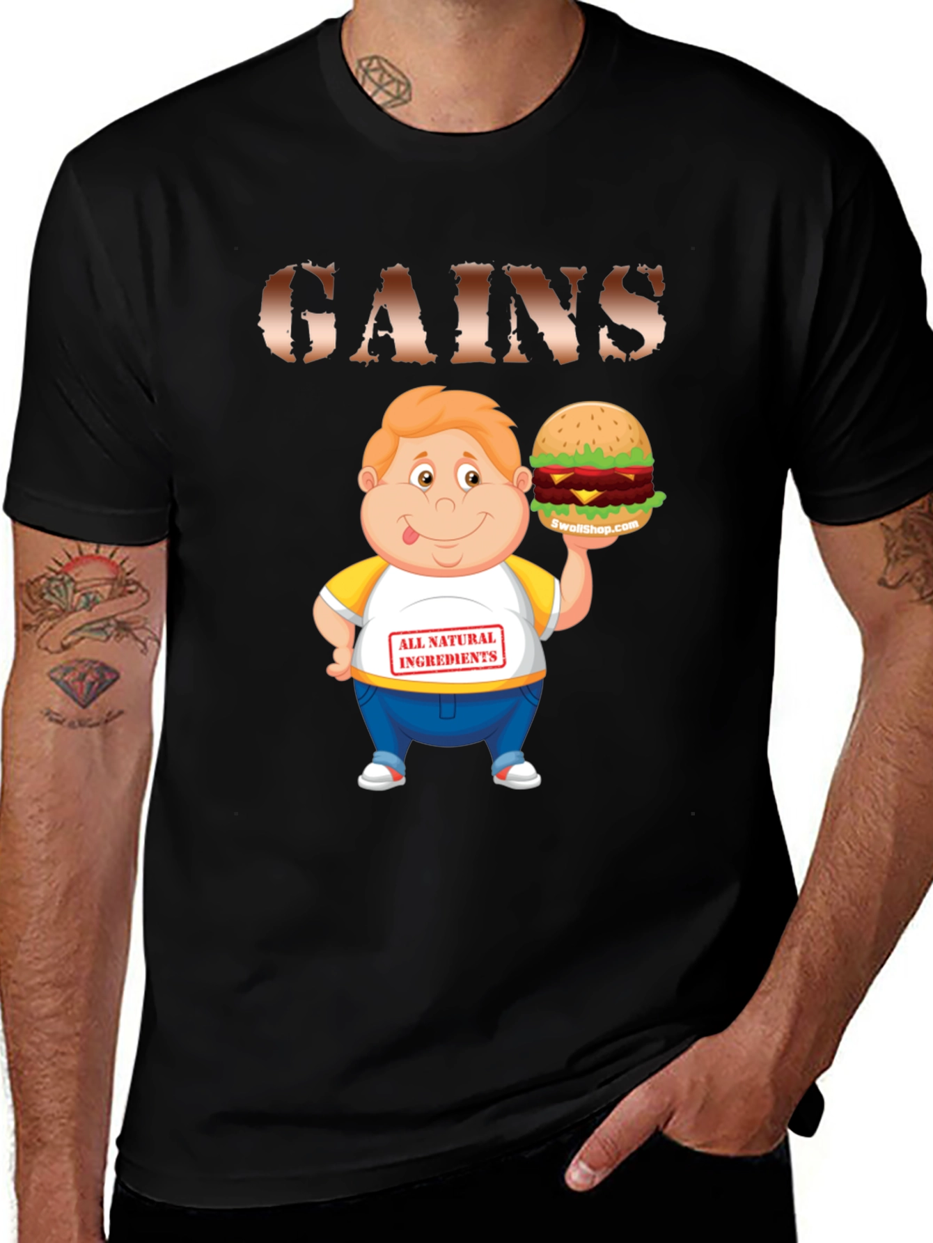 Variant 21 of Gains Cartoon Burger T-Shirt