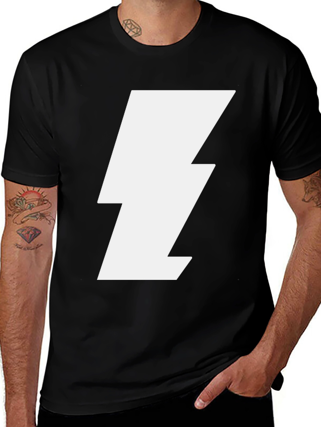 Variant 10 of Lightning Bolt Graphic Tee - Black
