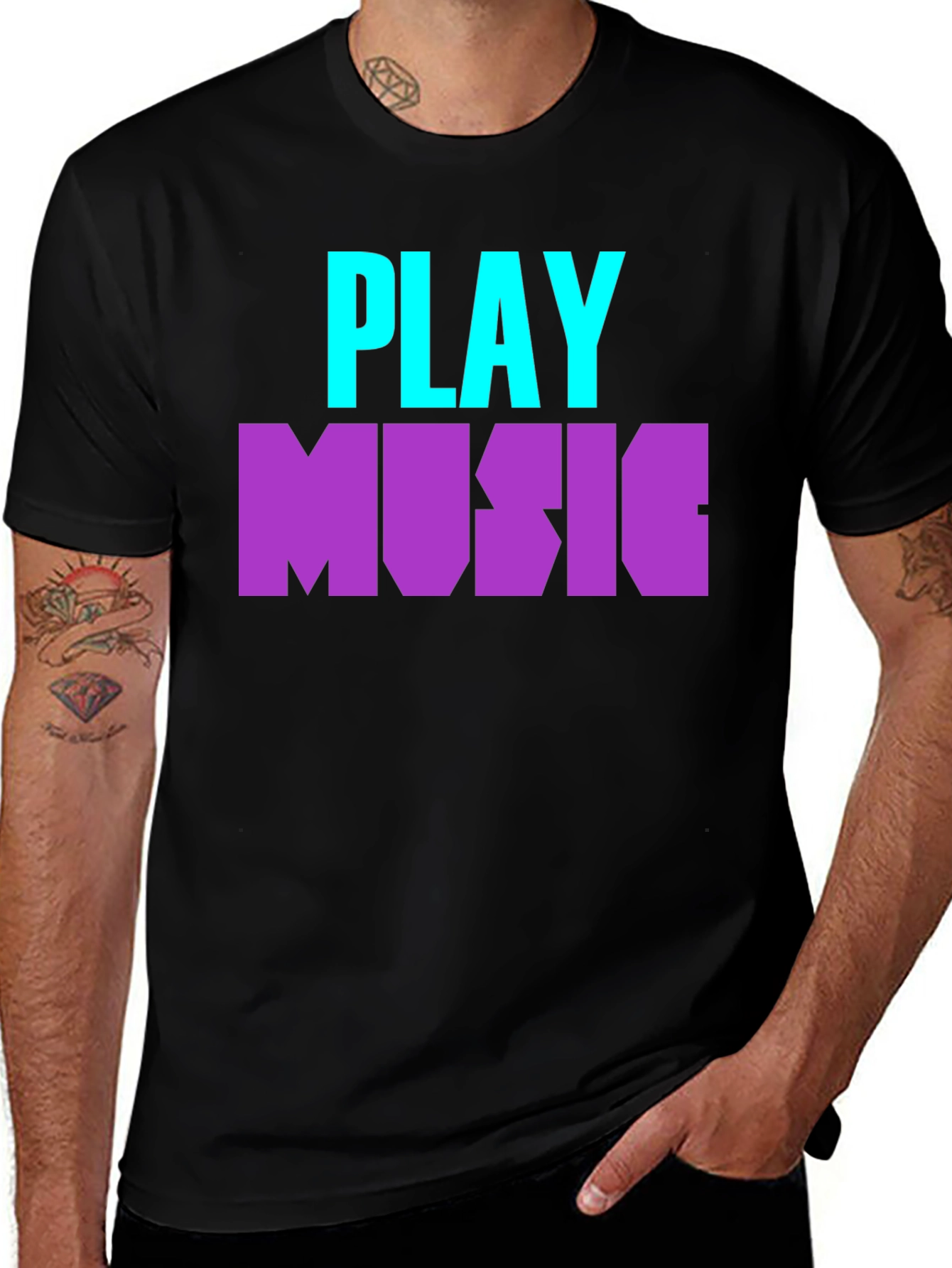 Variant 8 of Play Music Graphic Tee - Casual Style