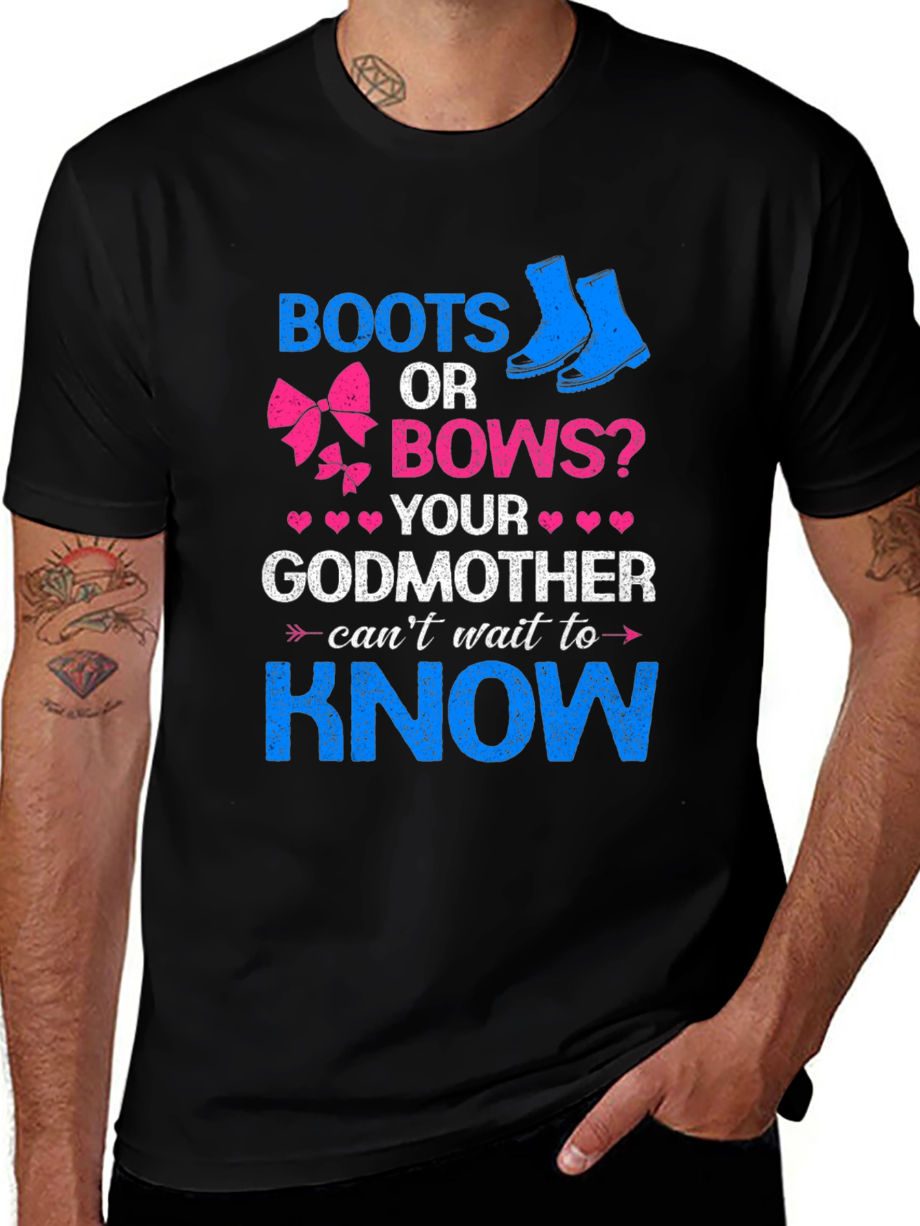 Variant 5 of Boots or Bows? Godmother Gender Reveal T-Shirt