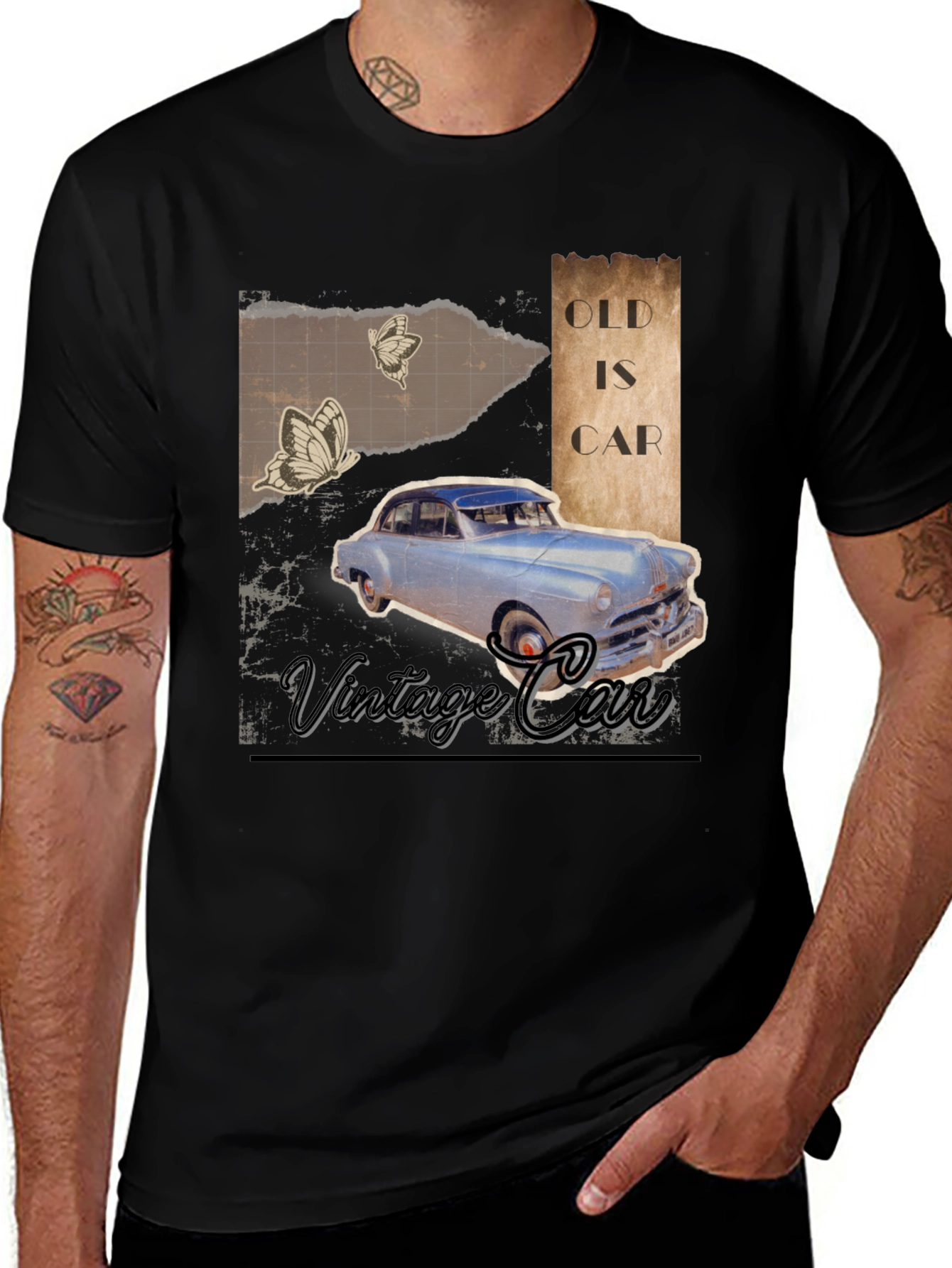 Variant 3 of Vintage Car Graphic Tee - Classic Style