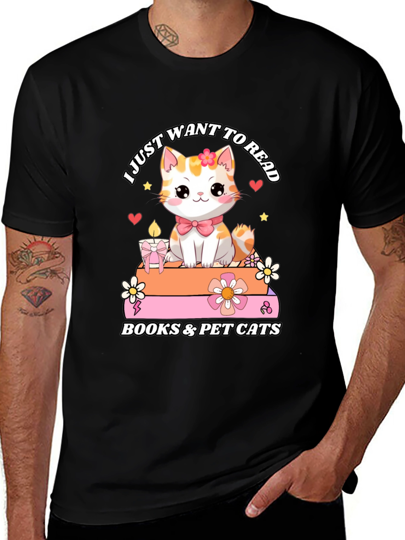 Variant 19 of Cute Cat Books & Pet Cats T-Shirt