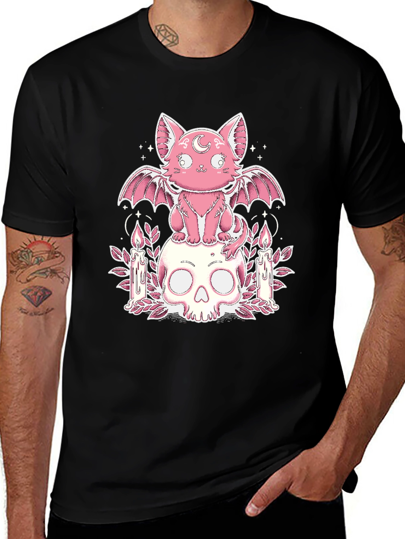 Variant 16 of Gothic Cat Skull T-Shirt