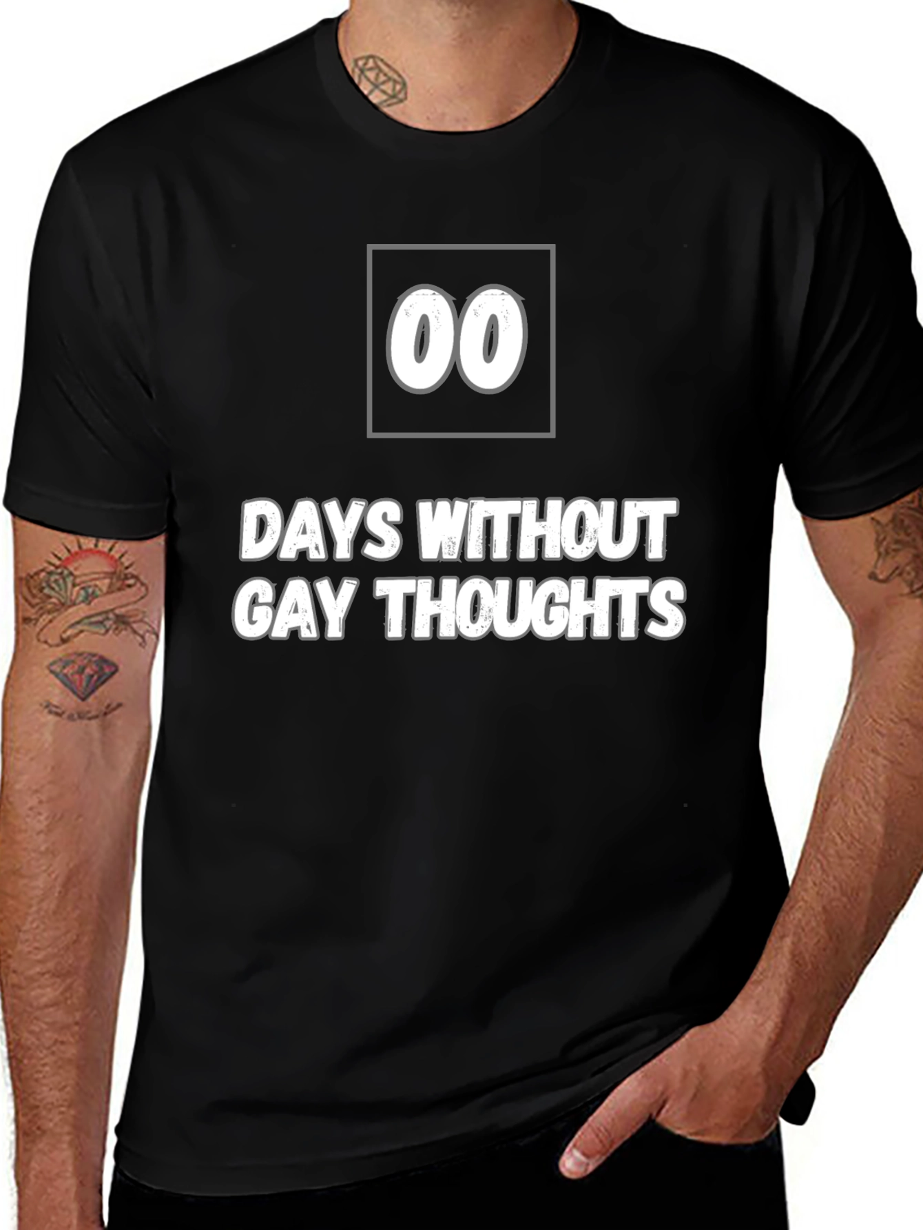 Variant 12 of Days Without Gay Thoughts T-Shirt - Funny Novelty Tee