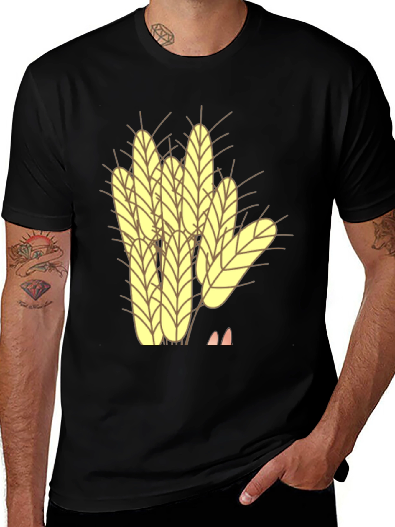 Wheat Graphic Black Tee