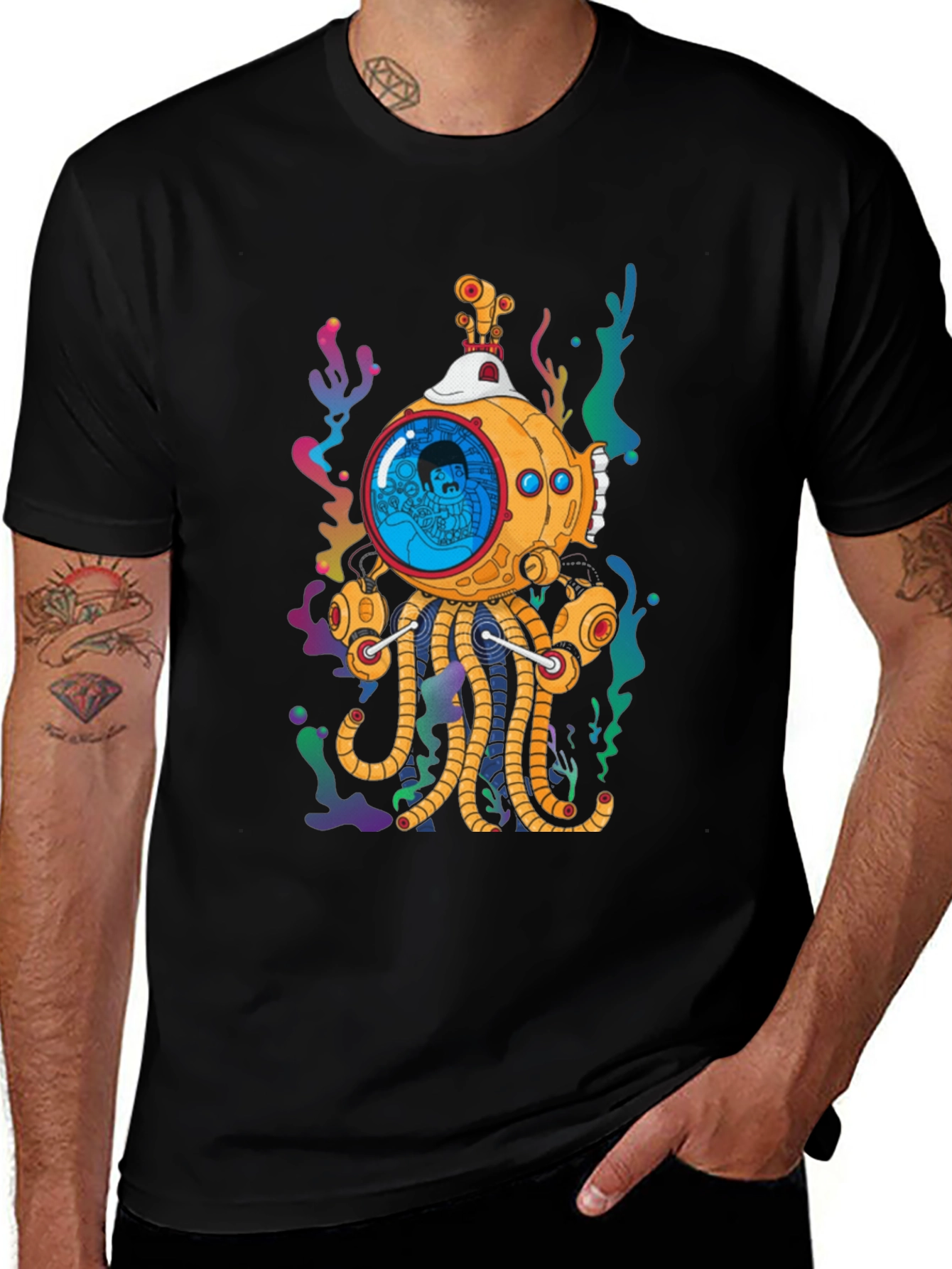 Variant 29 of Yellow Submarine Graphic Tee - Octopus Design