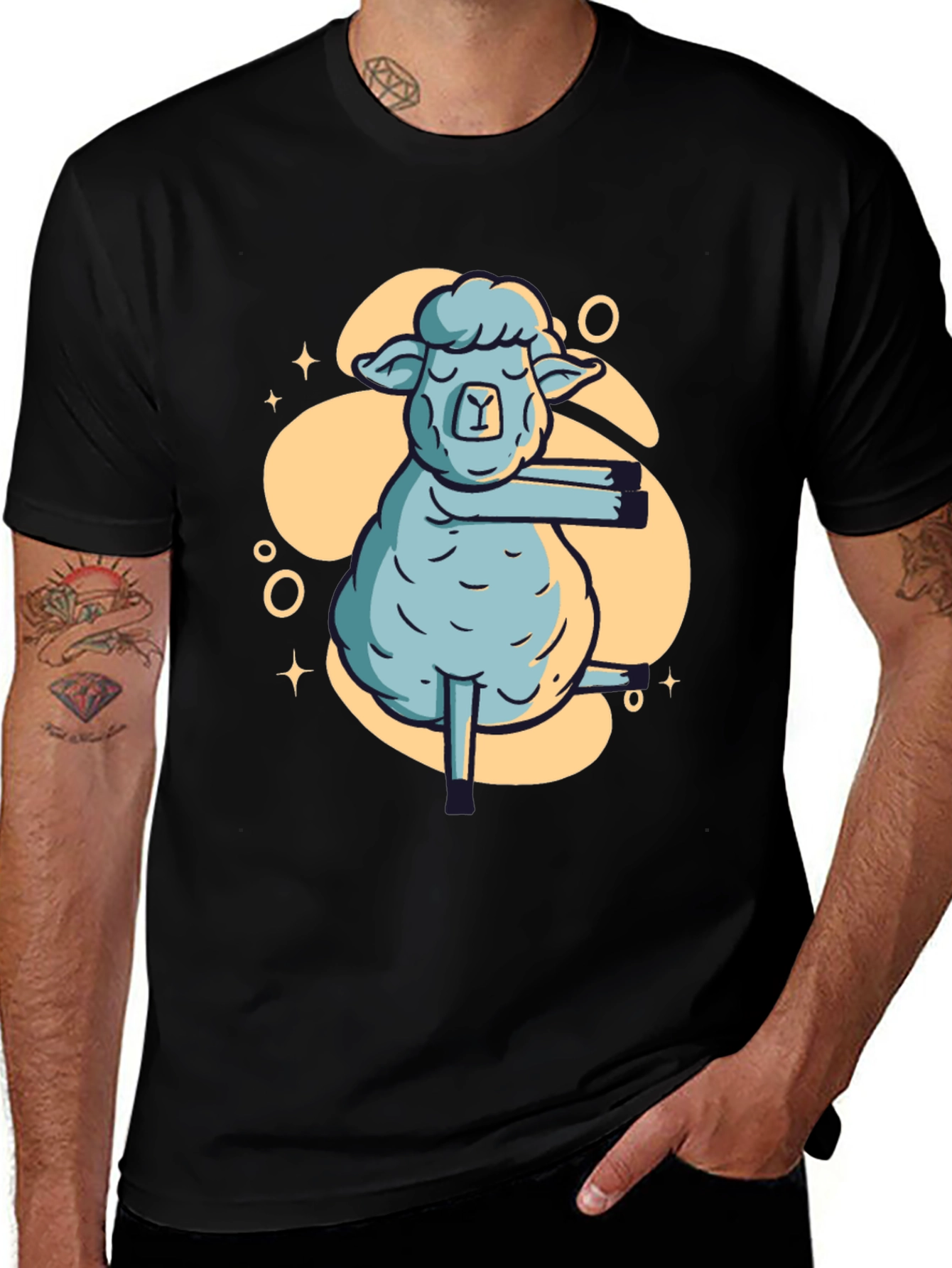 Variant 22 of Yoga Sheep Graphic T-Shirt