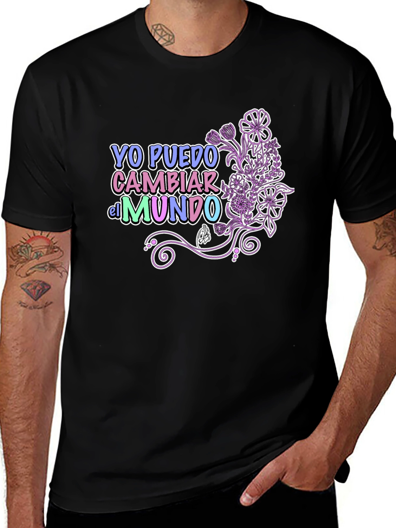 Variant 11 of Yo Puedo Cambiar El Mundo Black T-Shirt