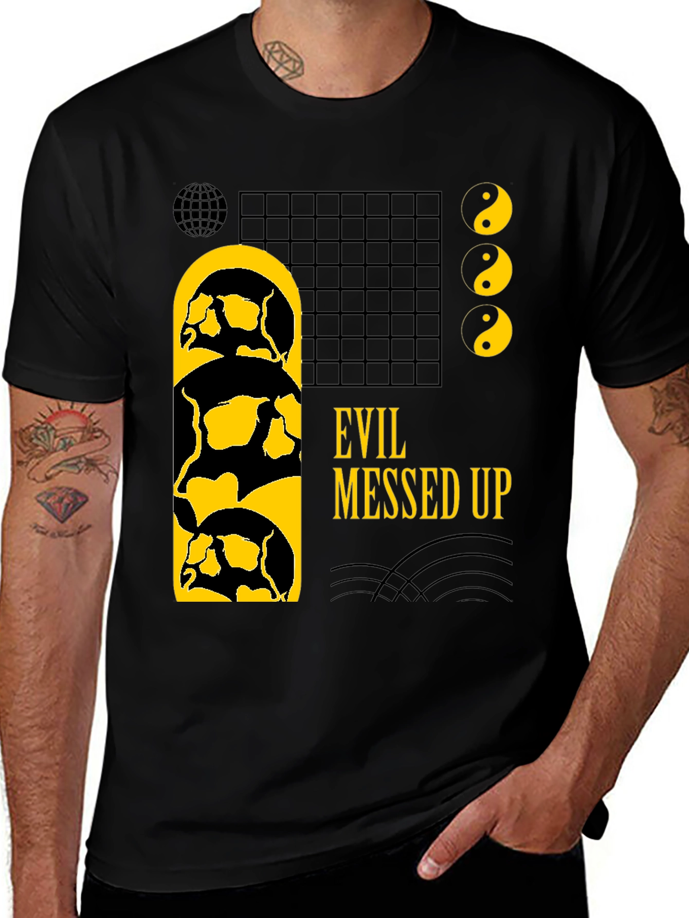 Variant 25 of Evil Messed Up Black Graphic Tee