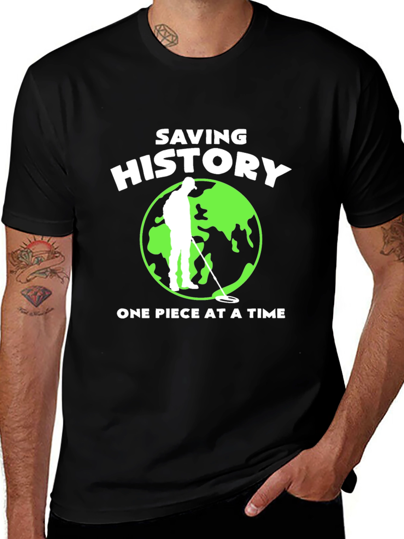 Variant 17 of Saving History T-Shirt, Metal Detecting Tee