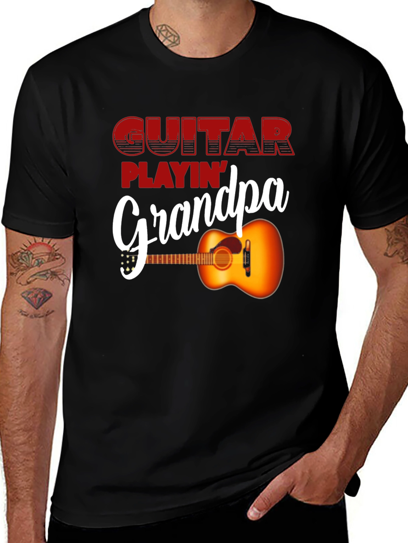 Variant 25 of Guitar Playin' Grandpa T-Shirt - Music Lover's Tee