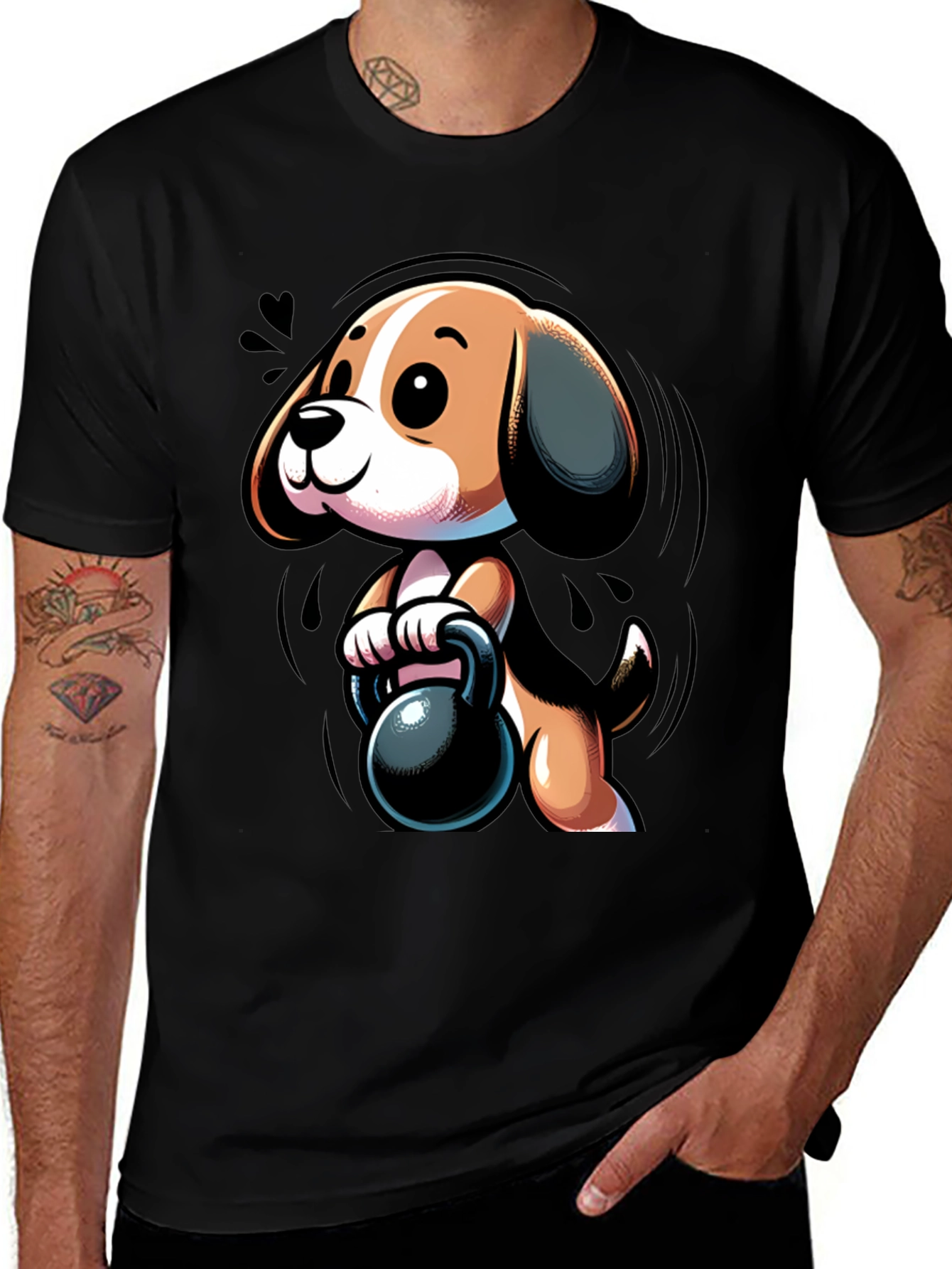 Variant 23 of Dog Lifting Kettlebell T-Shirt