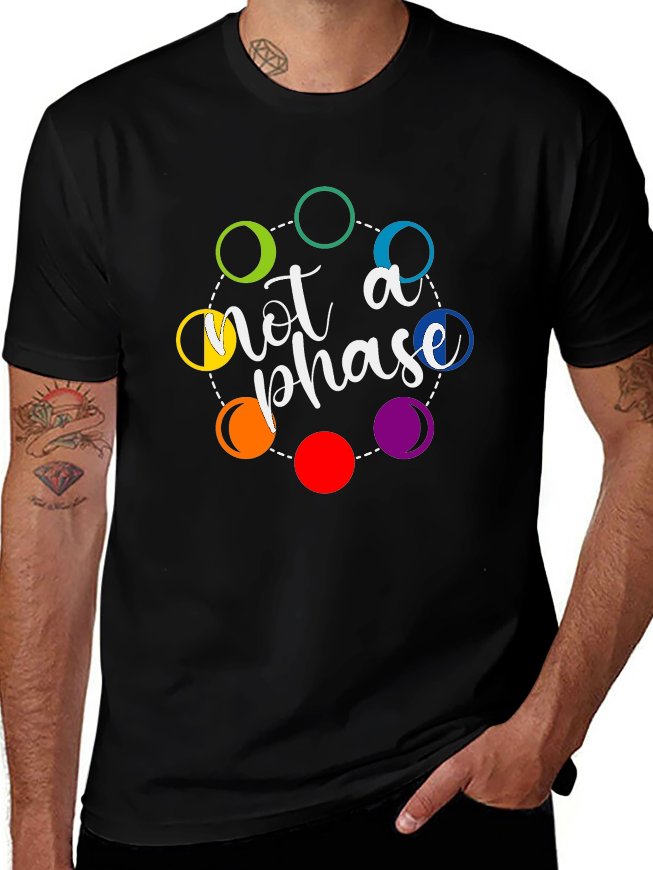 Variant 6 of Not a Phase T-Shirt - Pride Colors Circle Design