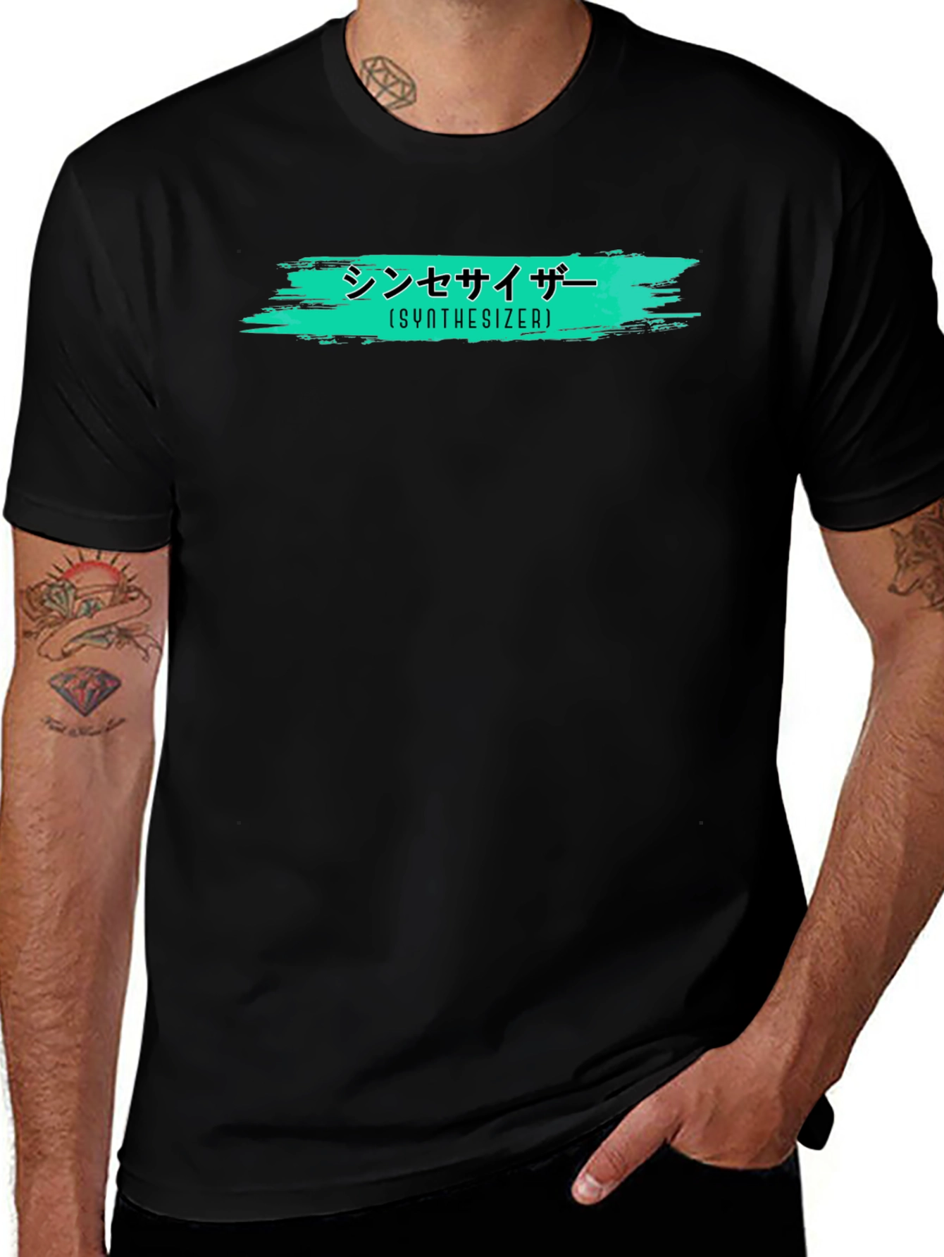 Variant 12 of Synthesizer Graphic T-Shirt - Trendy Black Tee