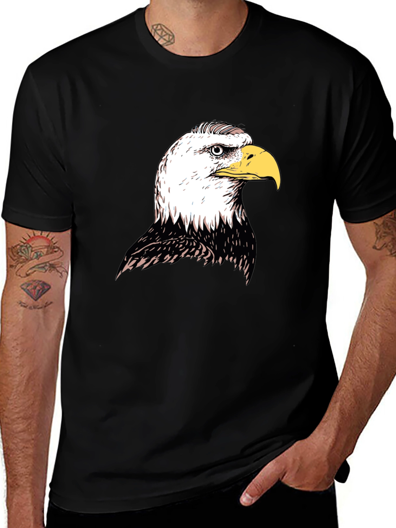 Variant 22 of Eagle Graphic Print Black T-Shirt