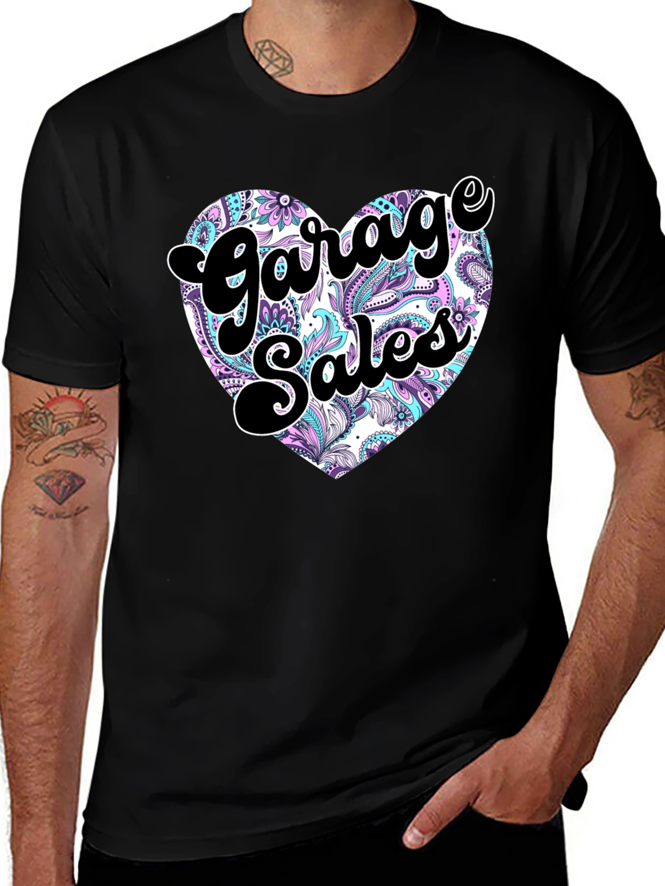 Variant 25 of Garage Sales Heart Graphic Tee