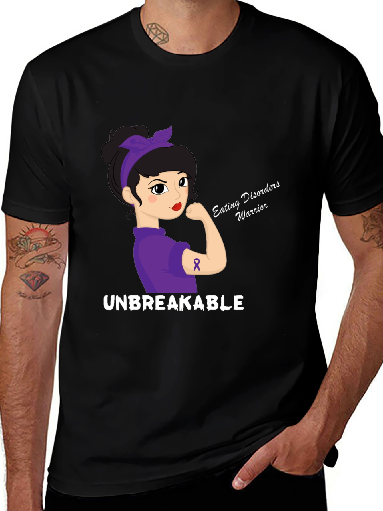 Eating Disorder Awareness T-Shirt - Unbreakable Warrior