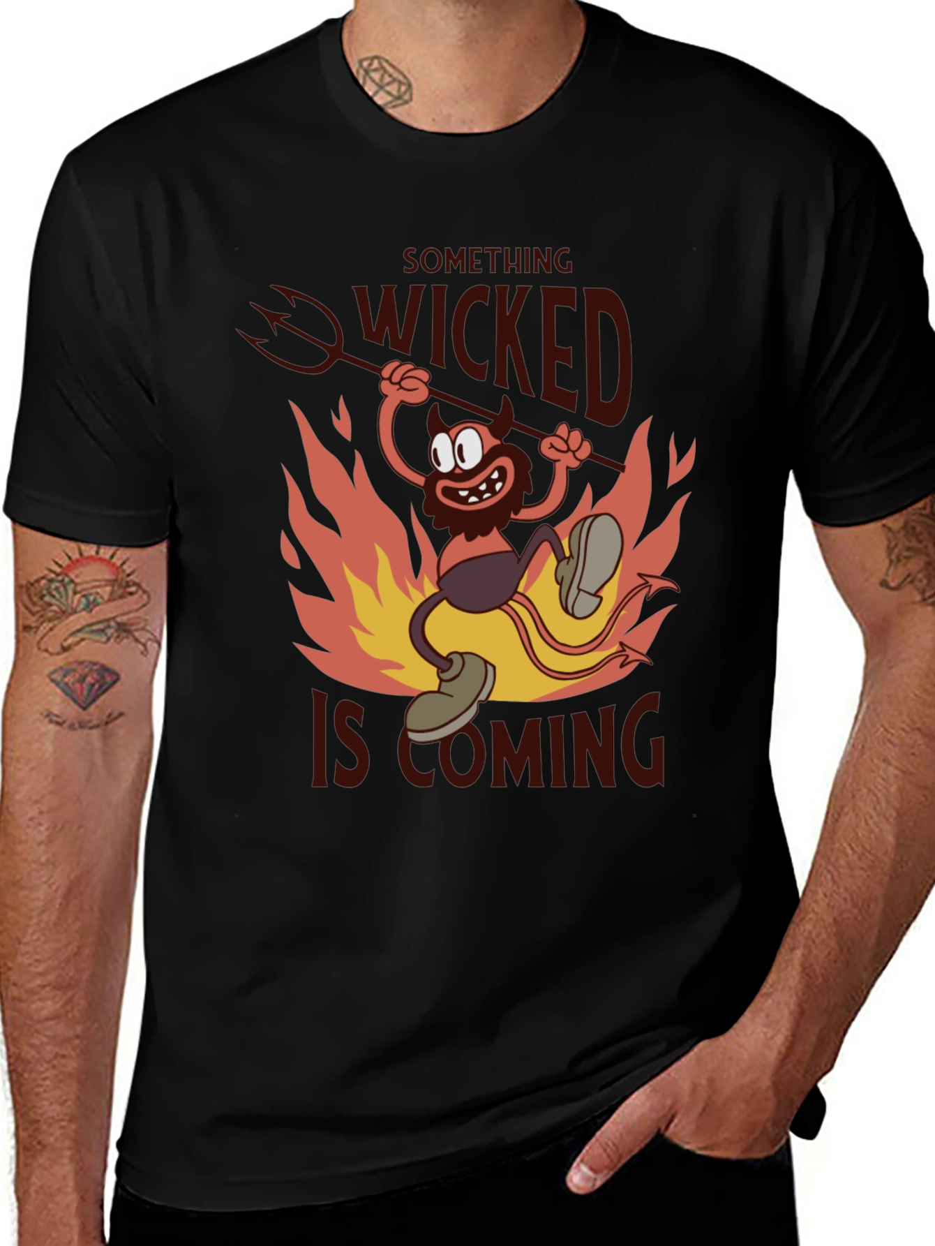 Variant 8 of Something Wicked T-Shirt - Devil Cartoon Graphic Tee