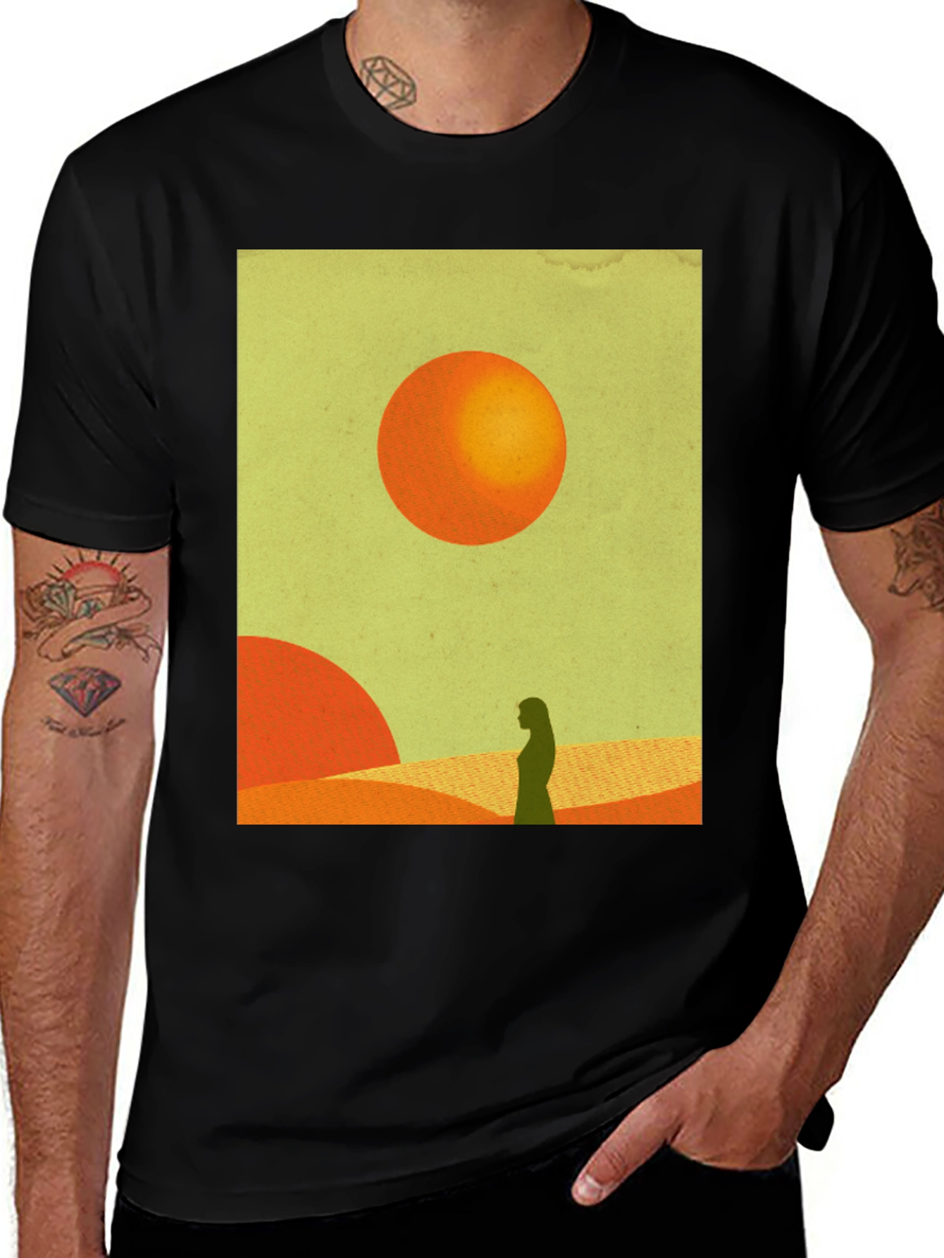 Variant 5 of Desert Silhouette Graphic Tee - Modern Art T-Shirt