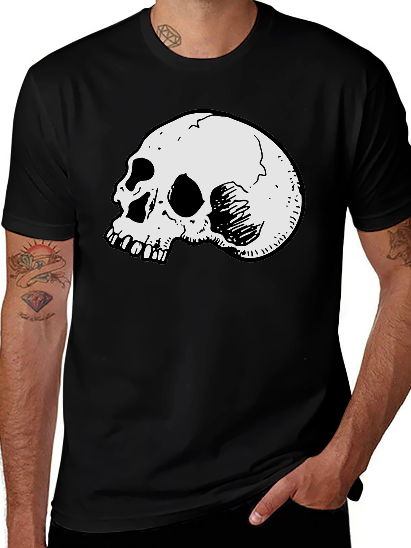Variant 13 of Skull Graphic Black T-Shirt
