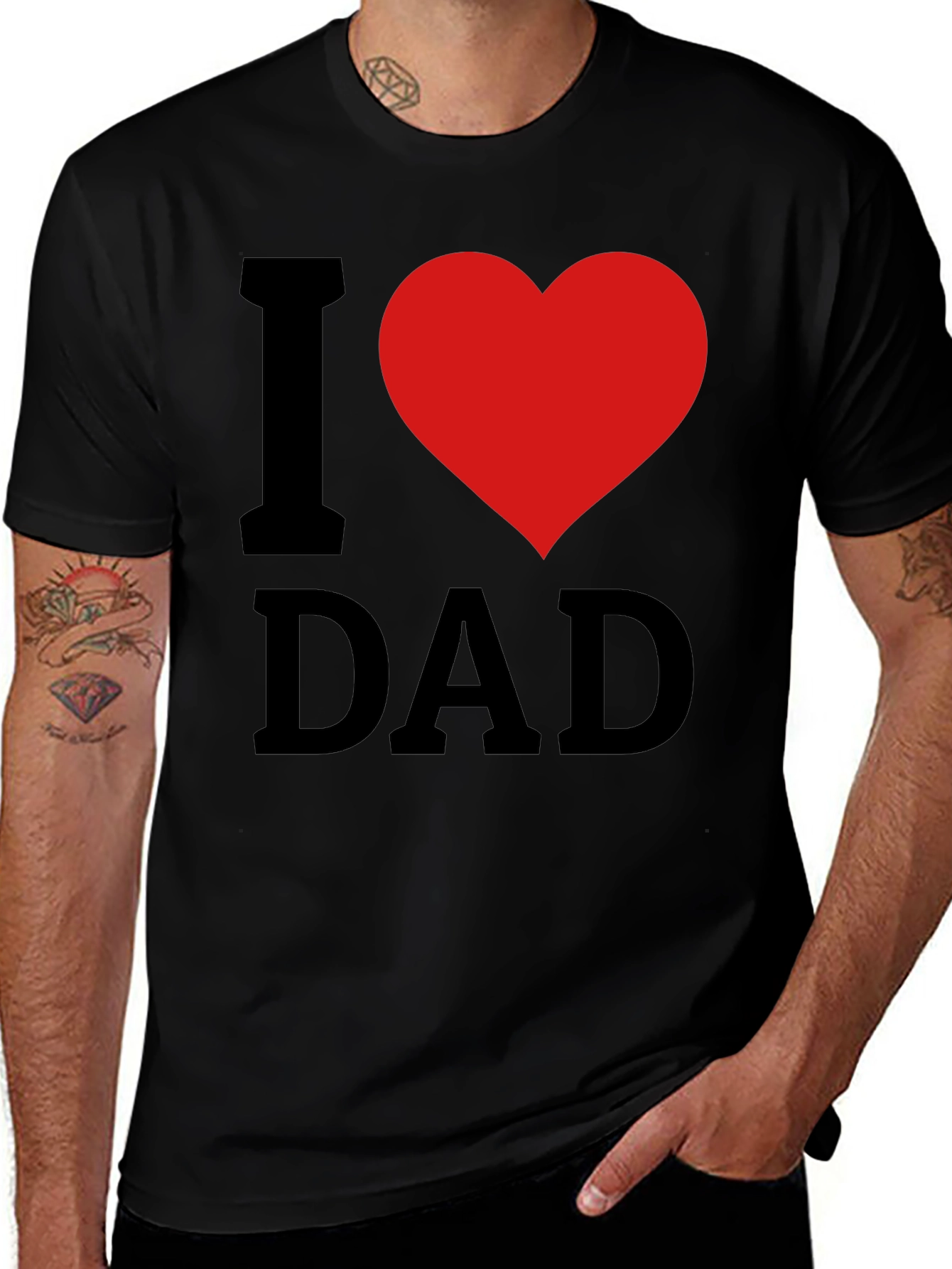 Variant 27 of I Heart Dad Black T-Shirt