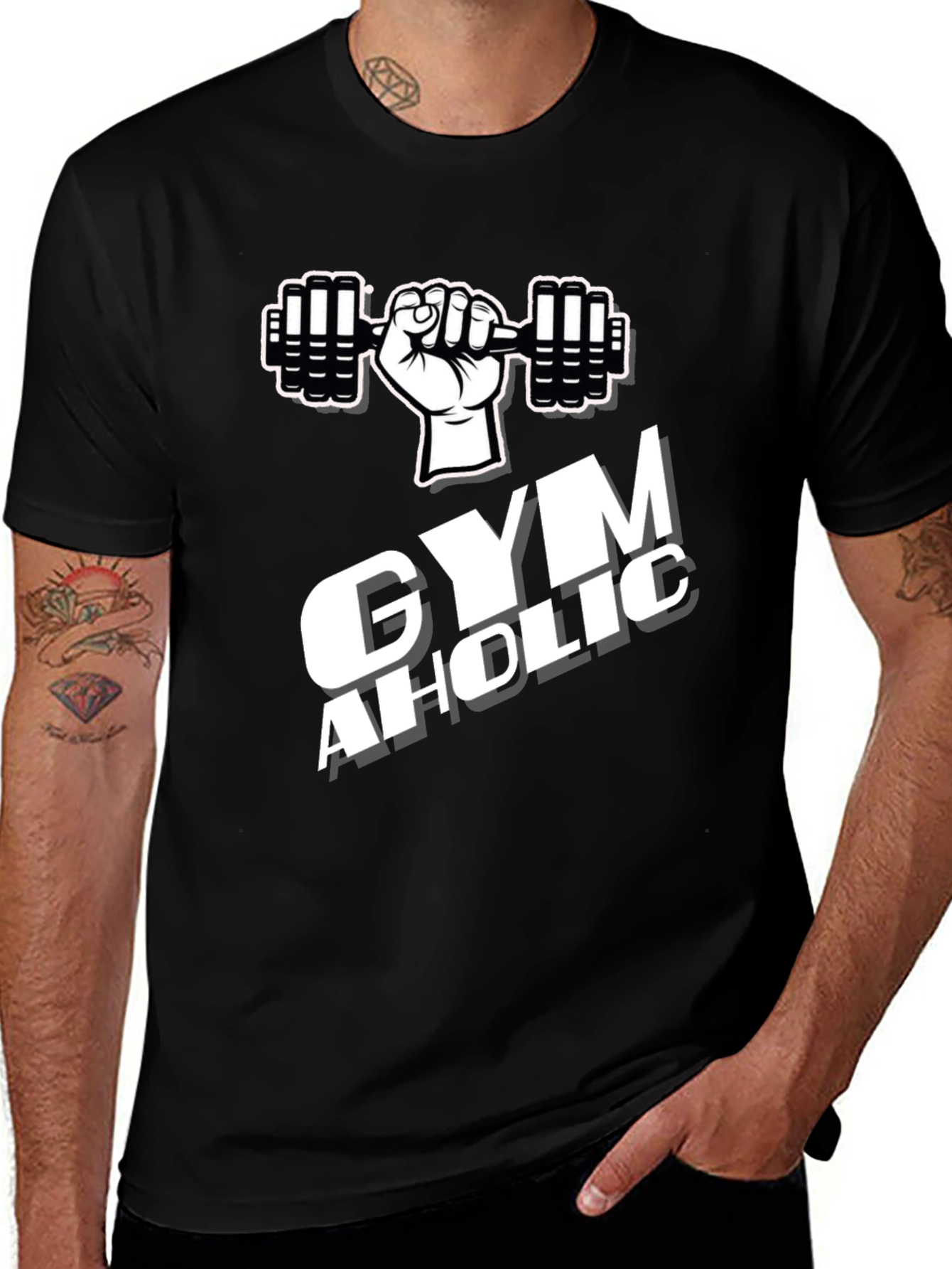 Variant 8 of Gymaholic Black T-Shirt