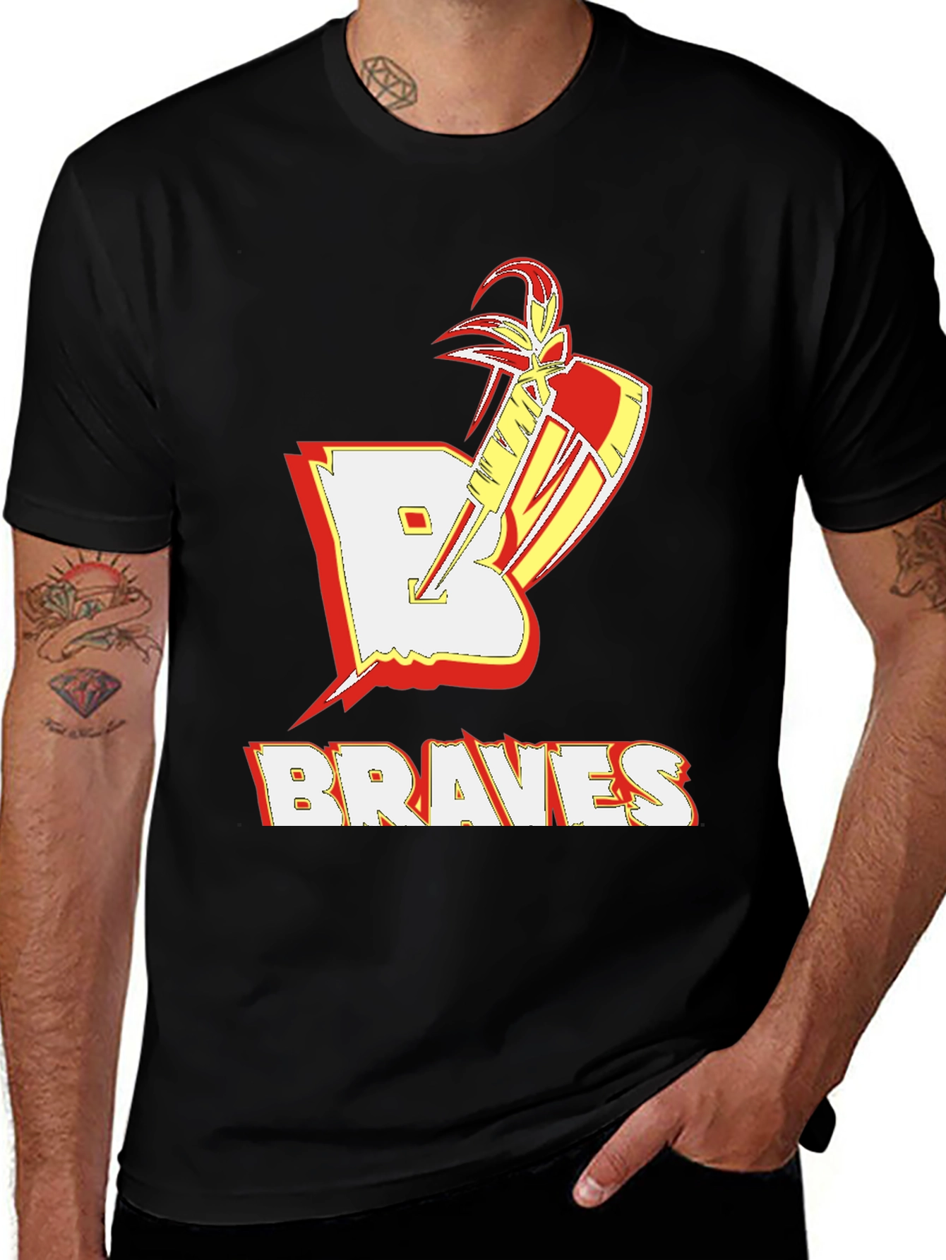 Braves Black Graphic T-Shirt - Stylish Fan Apparel