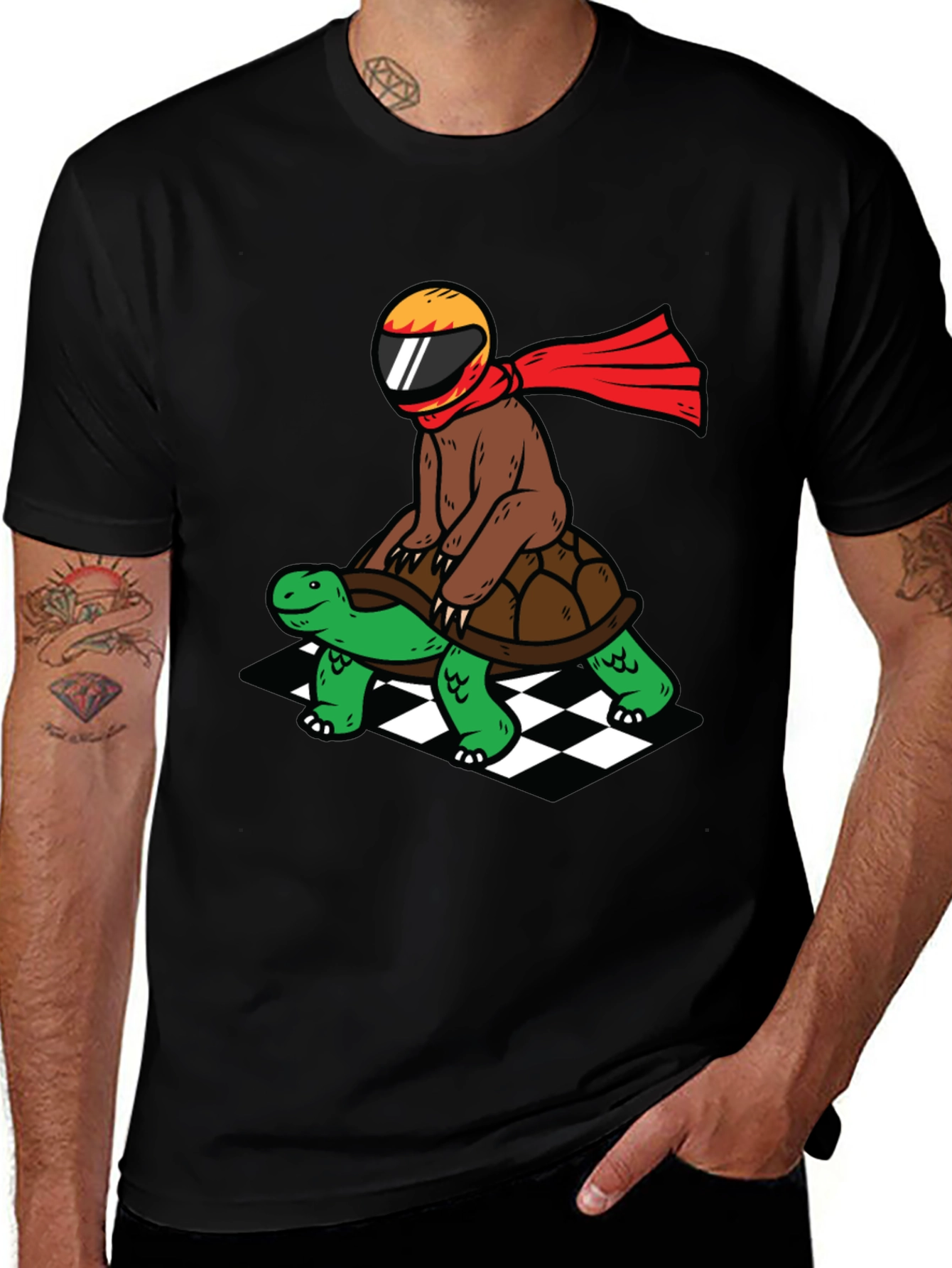 Variant 14 of Bear Riding Turtle Funny T-Shirt