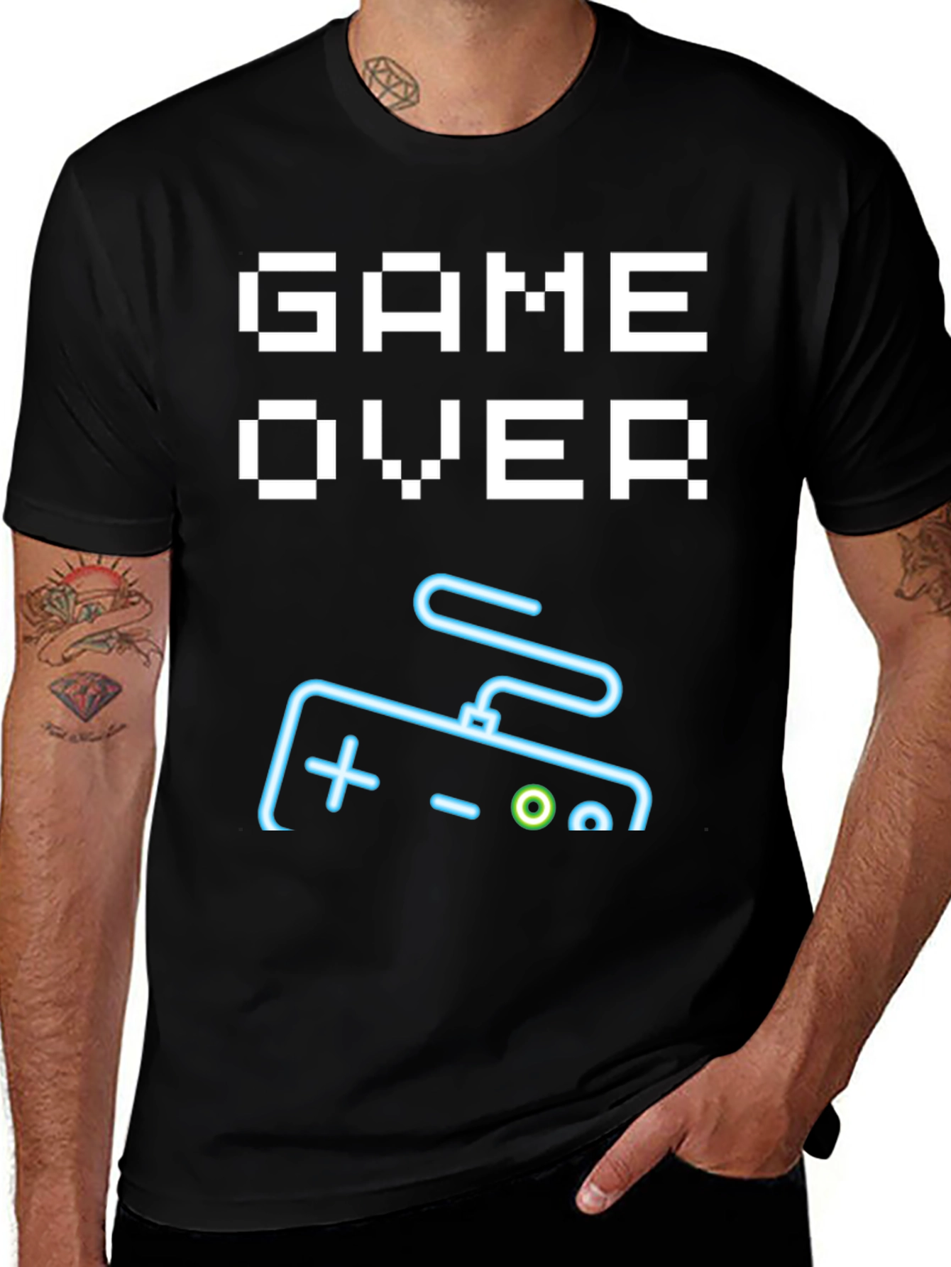 Variant 5 of Game Over Controller Graphic Tee - Retro Gamer Style