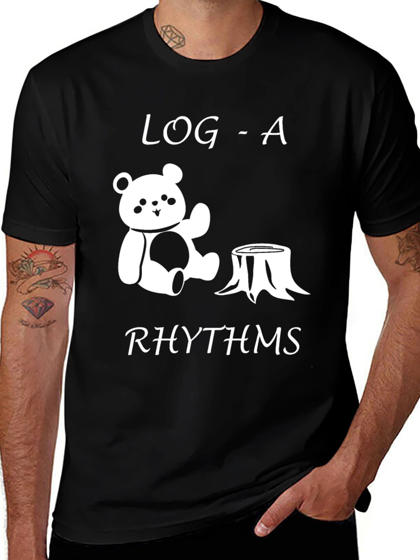 Variant 9 of Log-A Rhythms Black T-Shirt