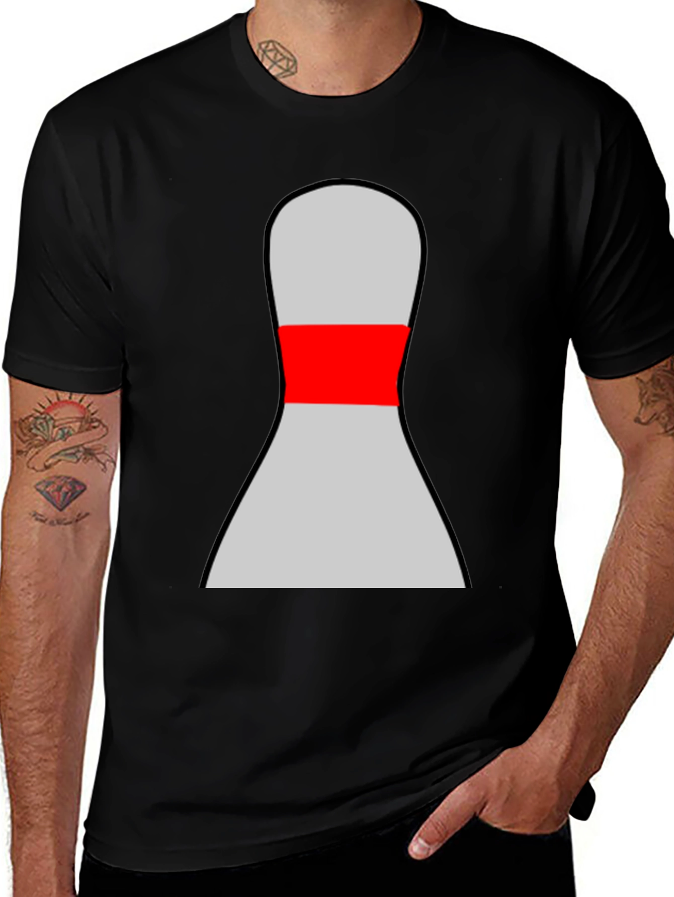 Variant 17 of Bowling Pin Graphic Tee - Strike Up Some Fun!