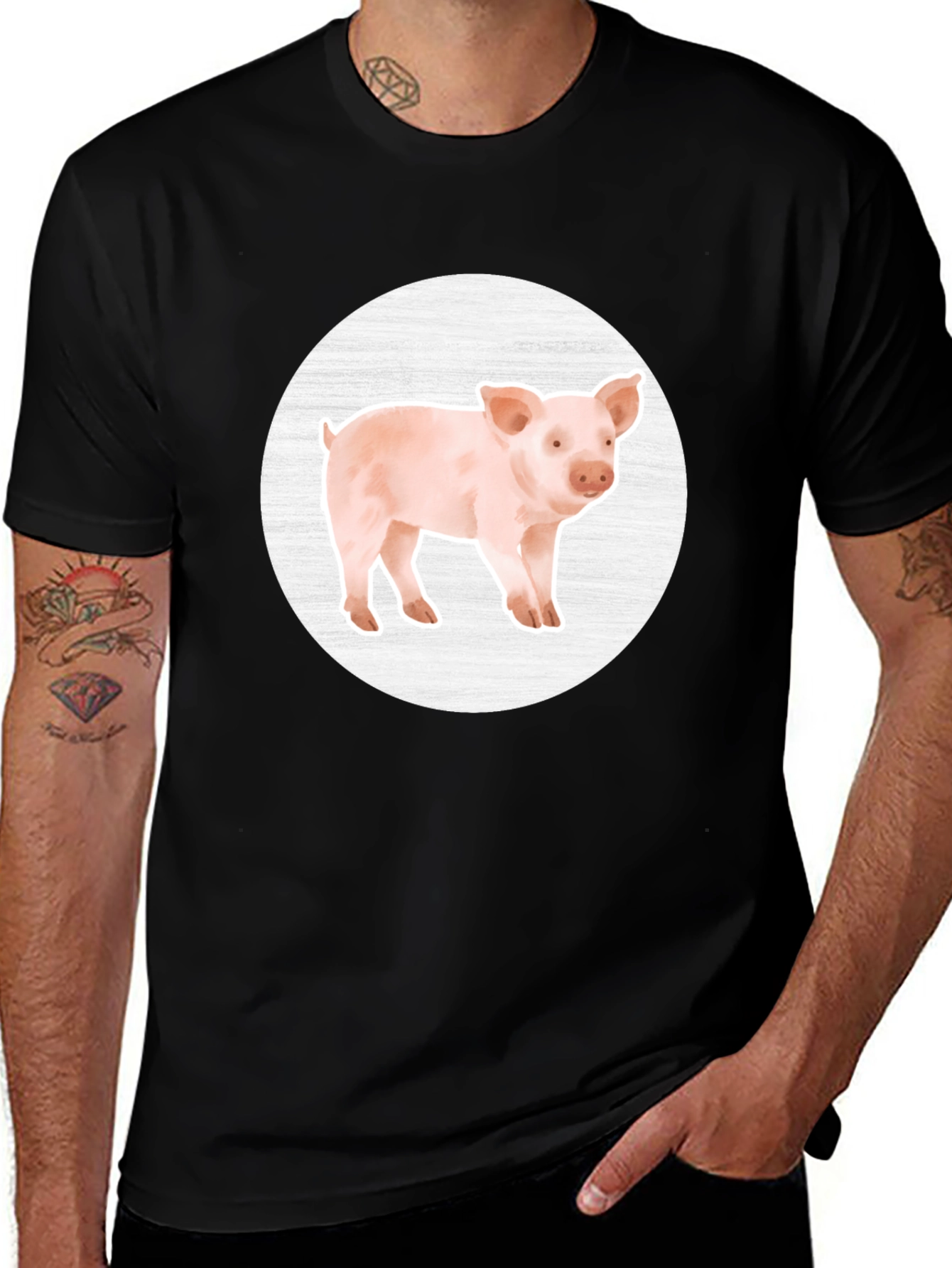 Variant 9 of Pig Graphic Tee - Farm Animal T-Shirt