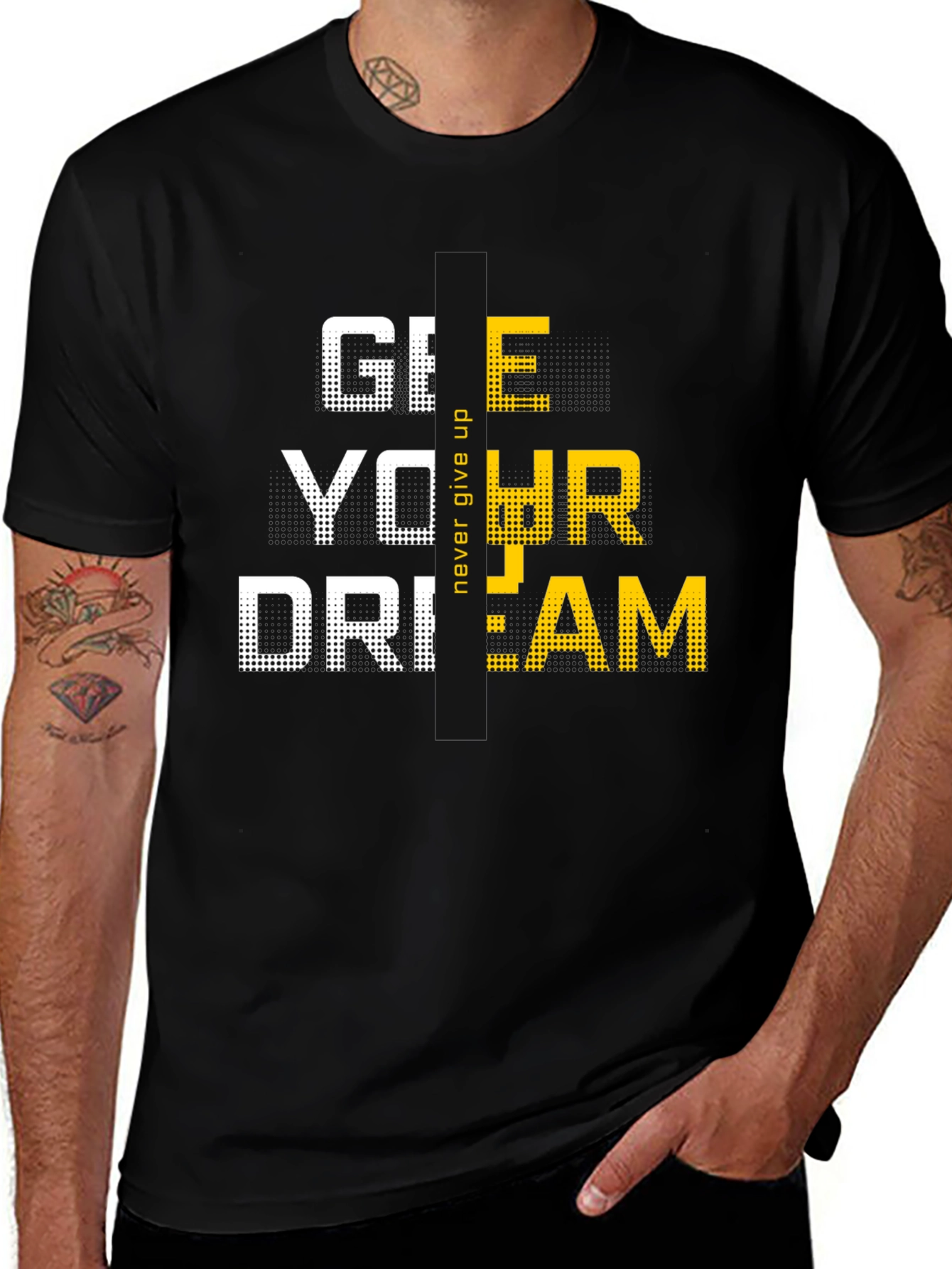 Variant 6 of Motivational Graphic Tee: Never Give Up On Your Dream