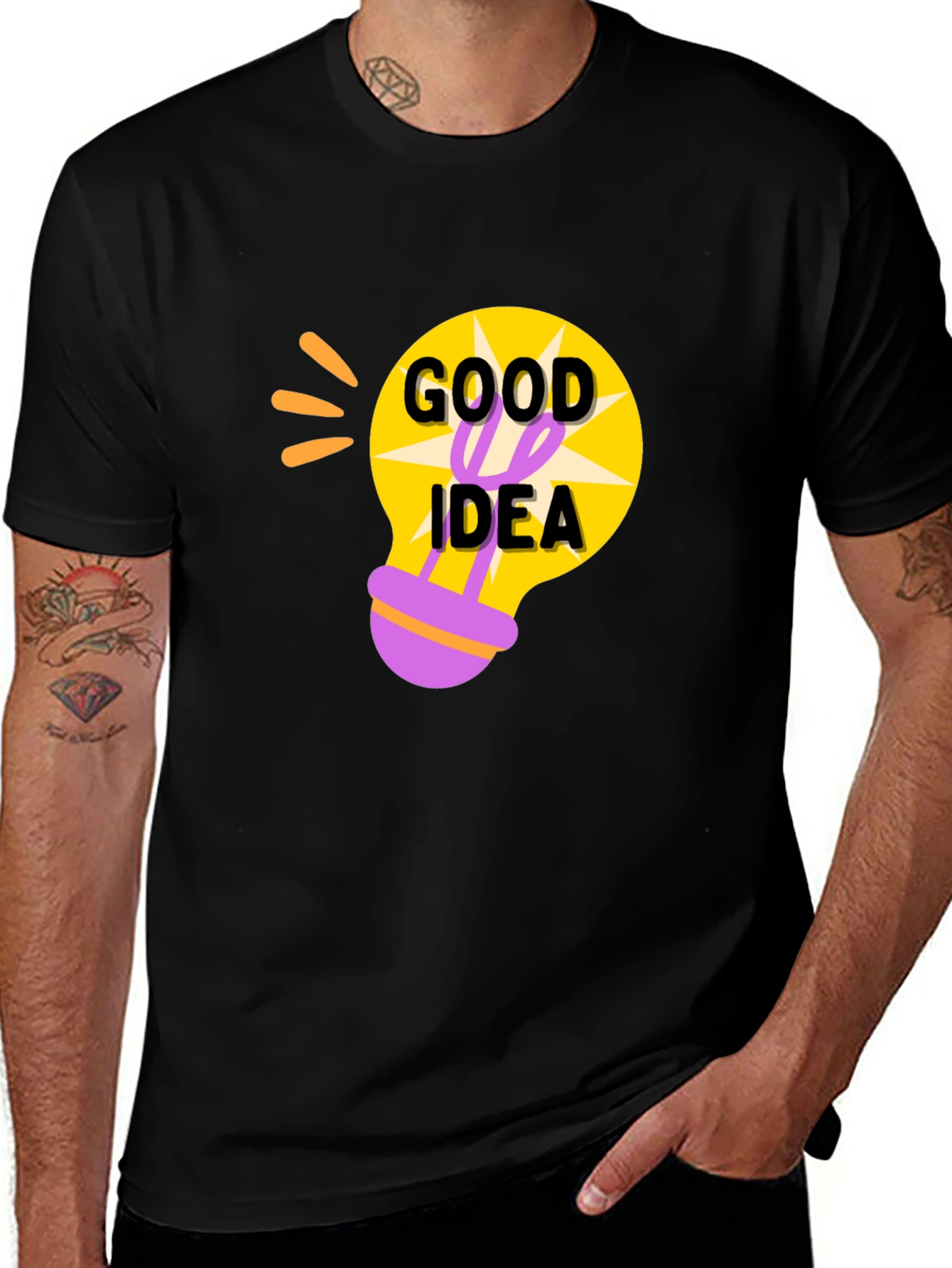 Variant 23 of Good Idea Lightbulb Graphic T-Shirt