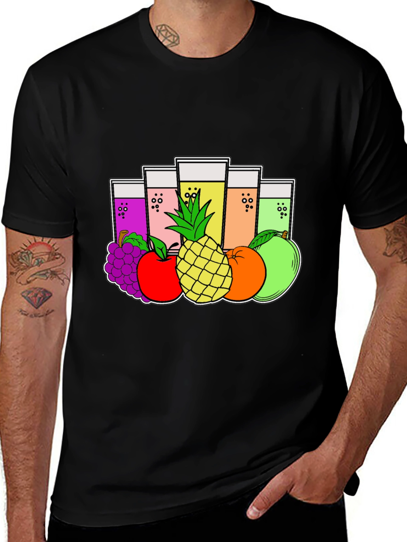 Variant 22 of Fruit Juice Graphic Tee - Black T-Shirt