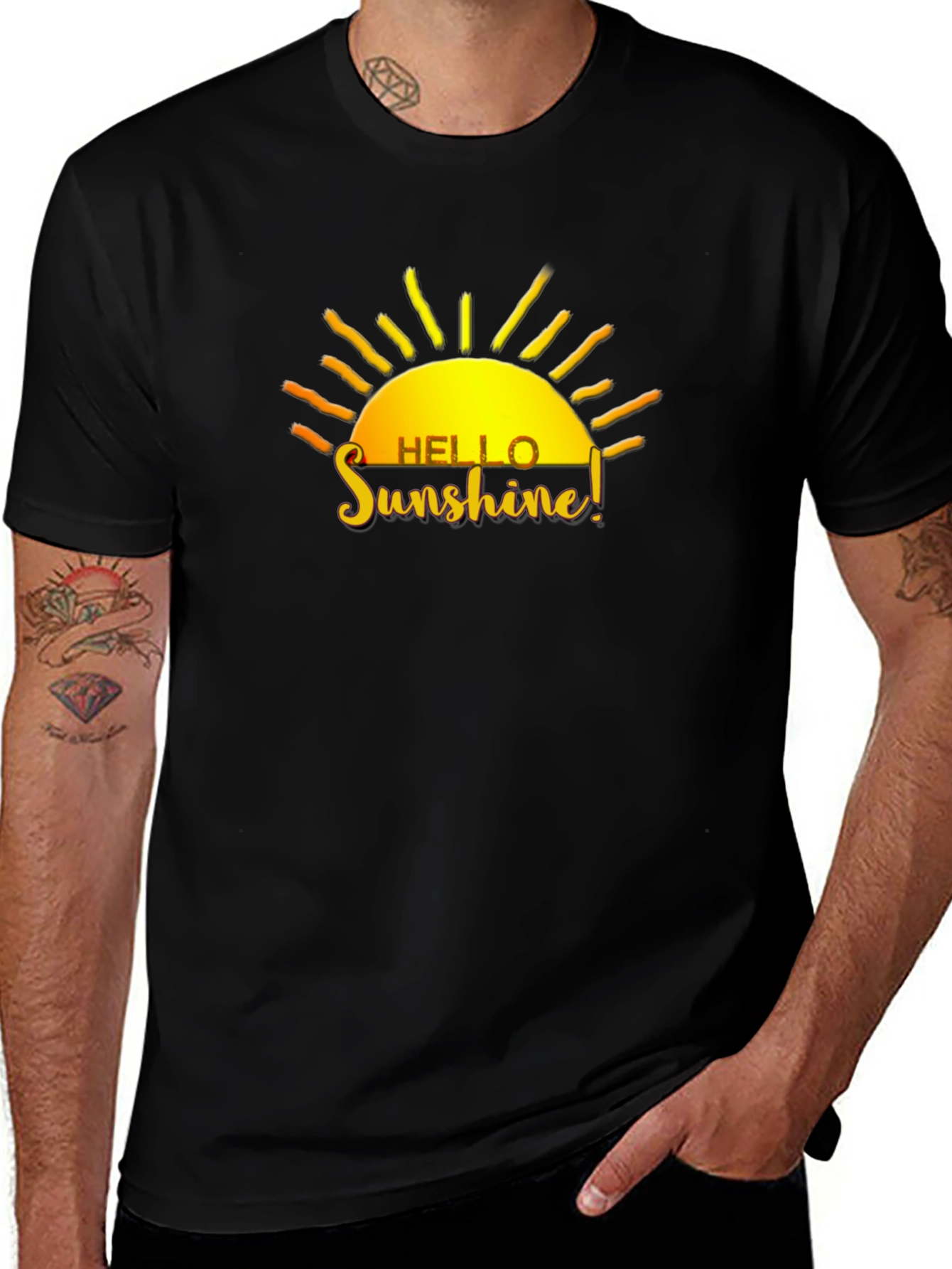 Variant 22 of Hello Sunshine Black T-Shirt