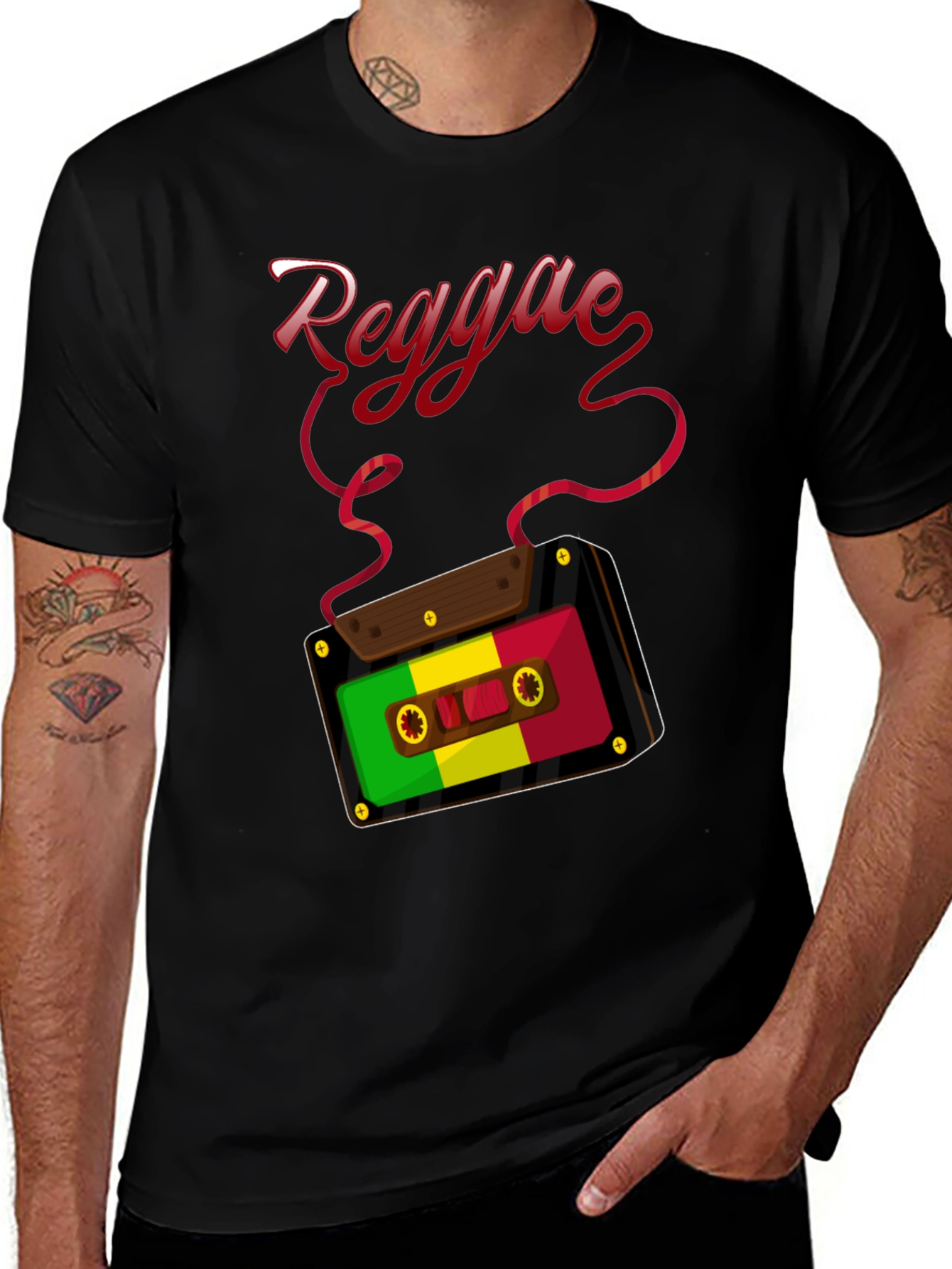 Variant 22 of Reggae Music Cassette Tape Graphic T-Shirt