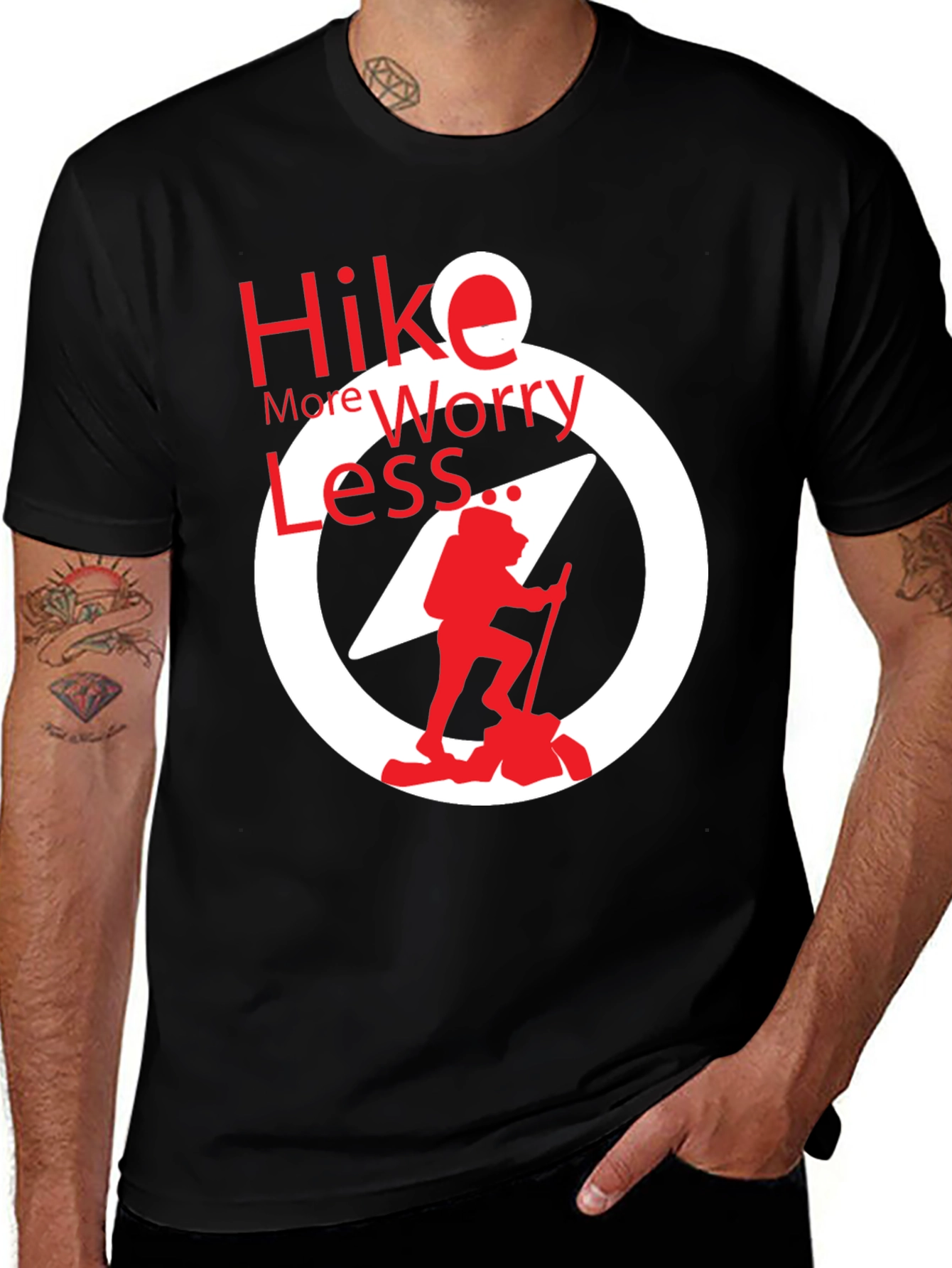 Variant 18 of Hike More Worry Less Graphic T-Shirt