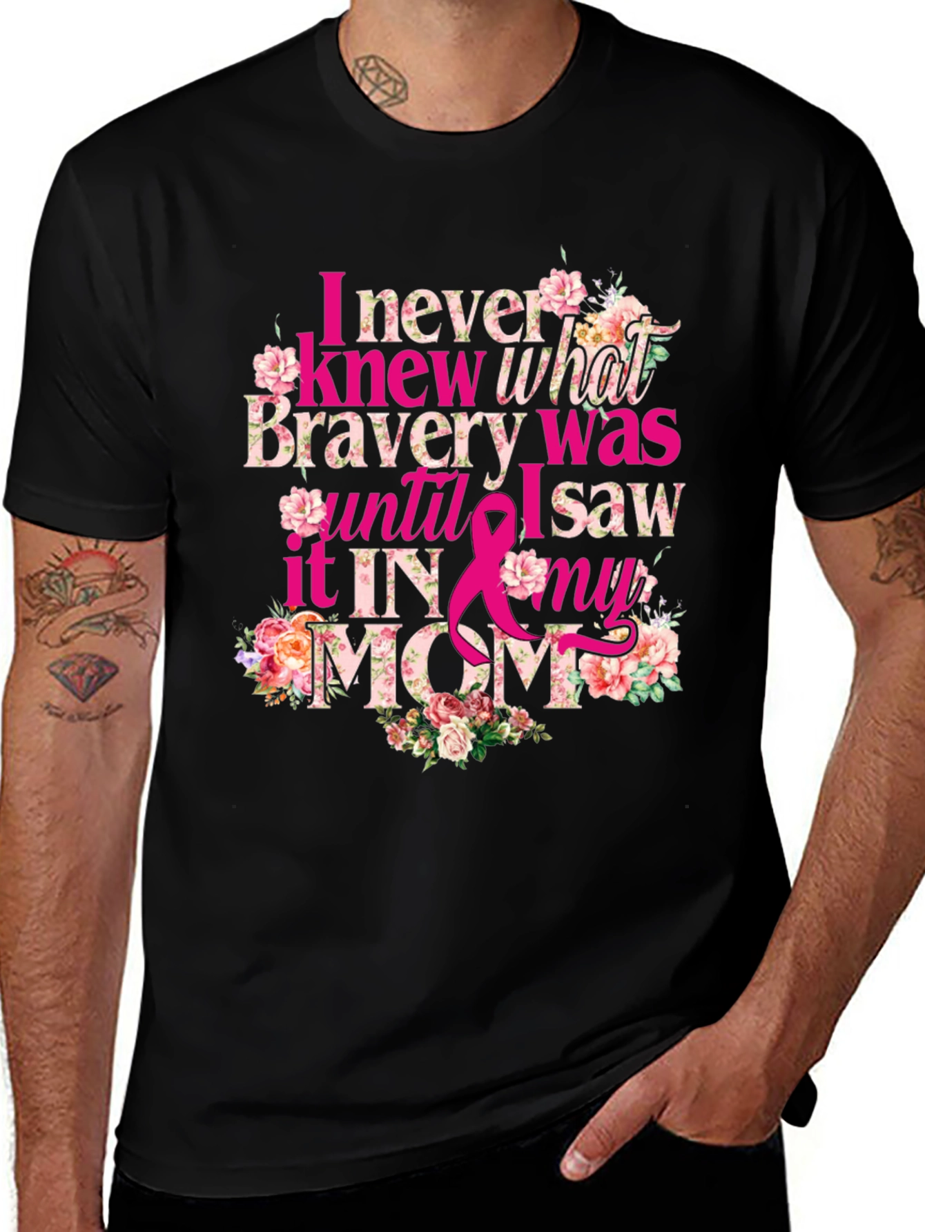 Variant 7 of Bravery in My Mom Breast Cancer Awareness T-Shirt