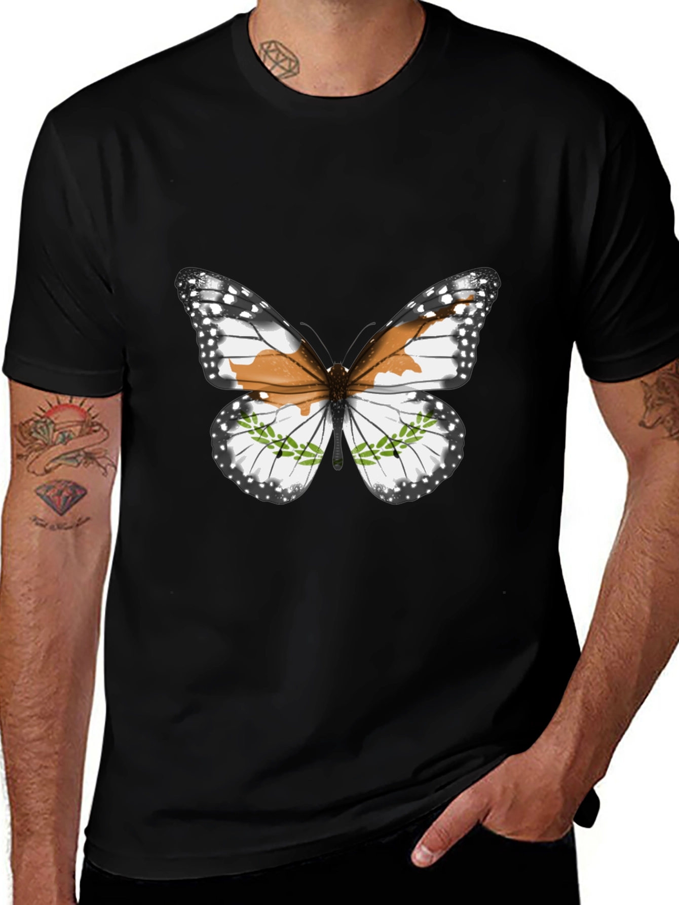 Variant 27 of Butterfly Graphic Black T-Shirt