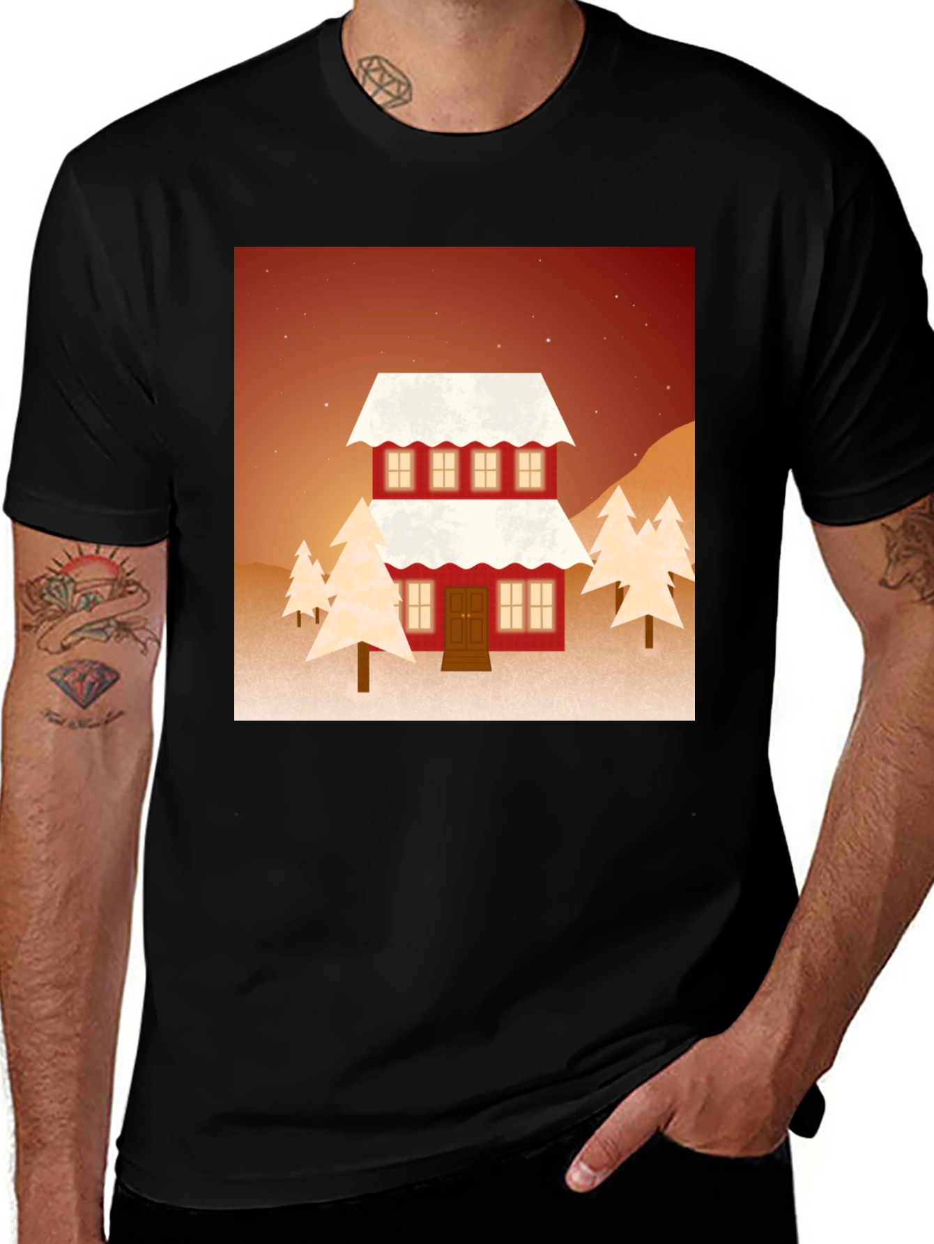 Variant 14 of Winter Cabin Graphic Tee