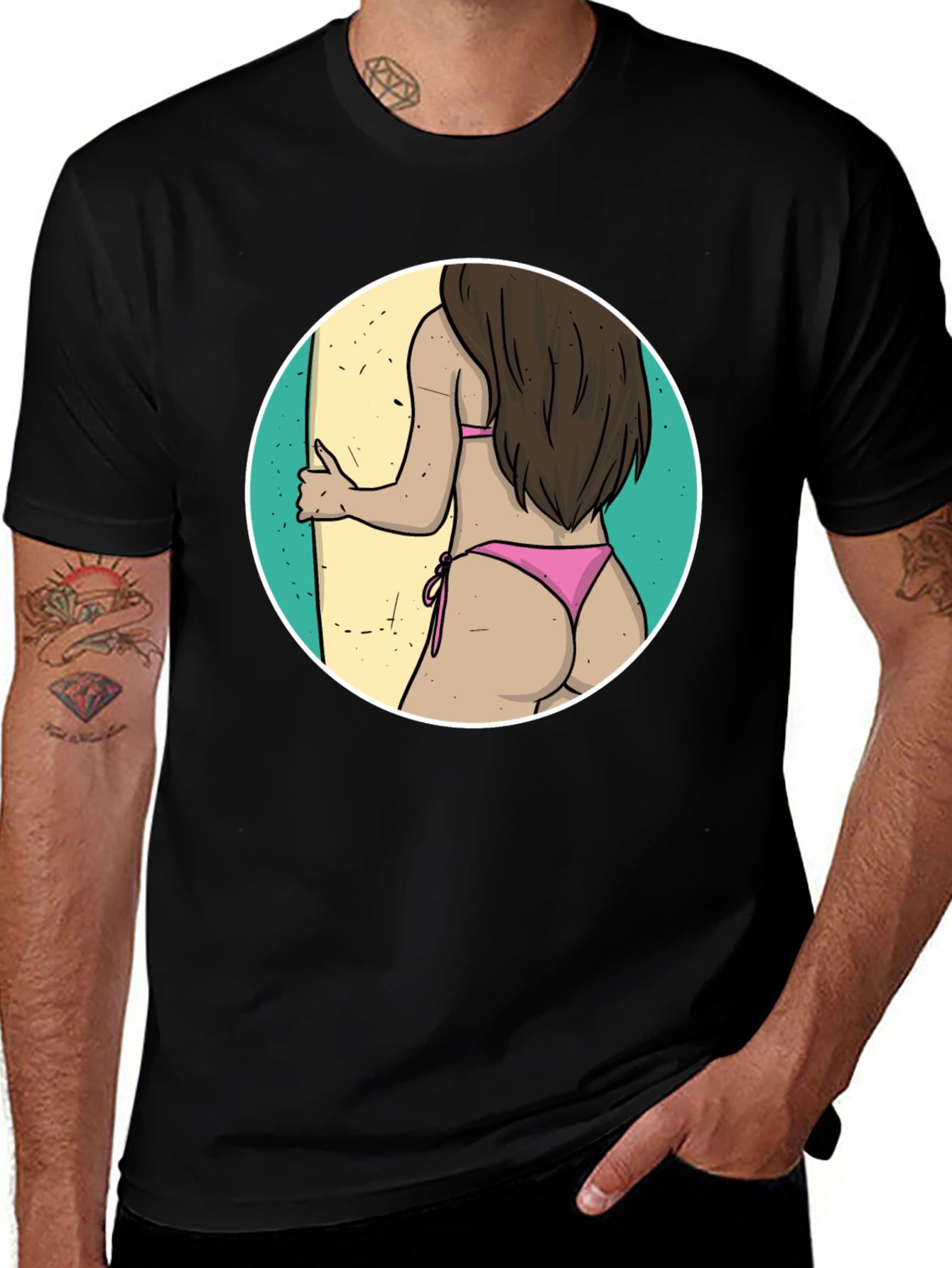 Black Surf's Up Graphic Tee - Beach Vibes main image