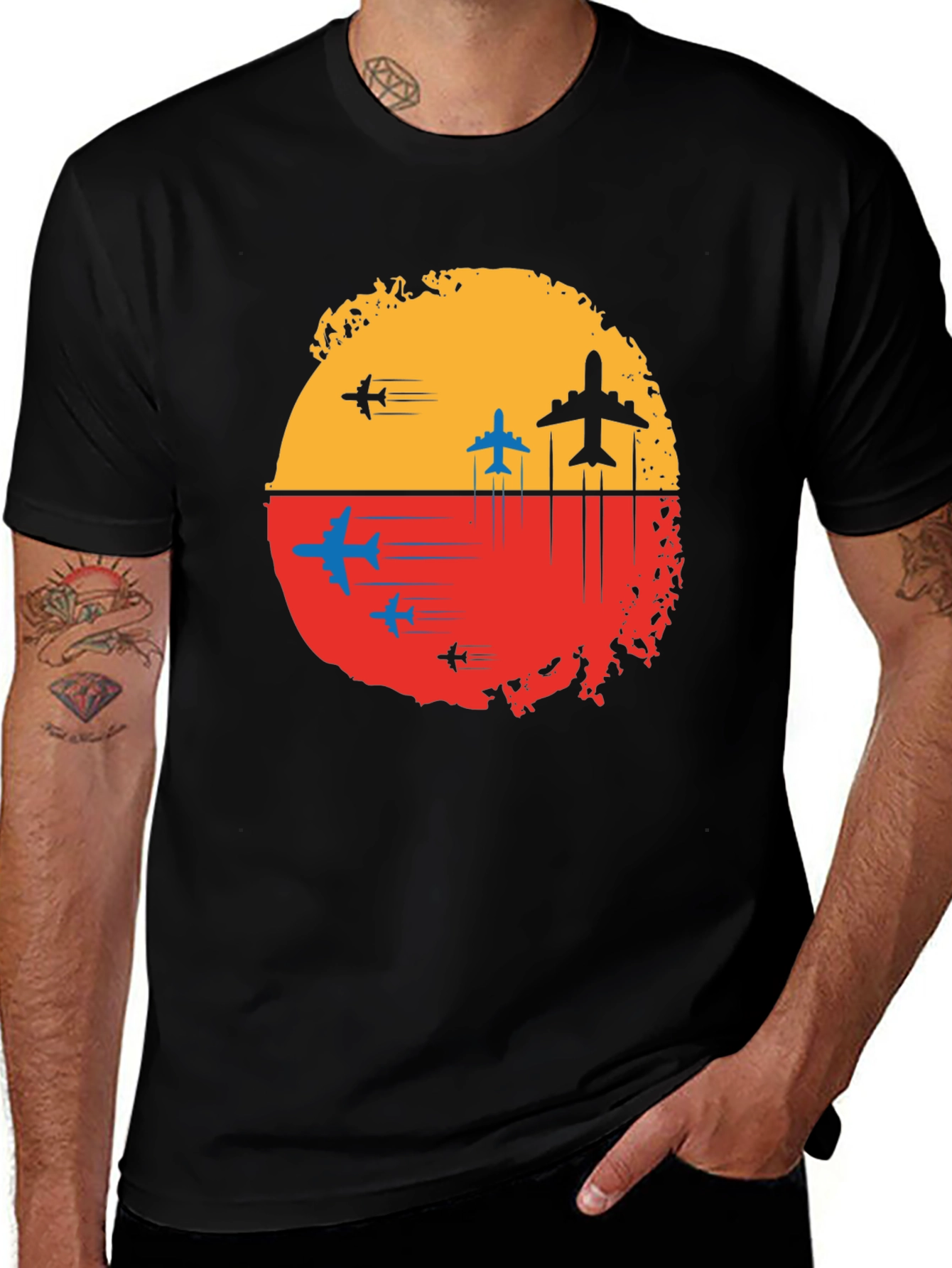Variant 22 of Airplane Sunset Graphic T-Shirt
