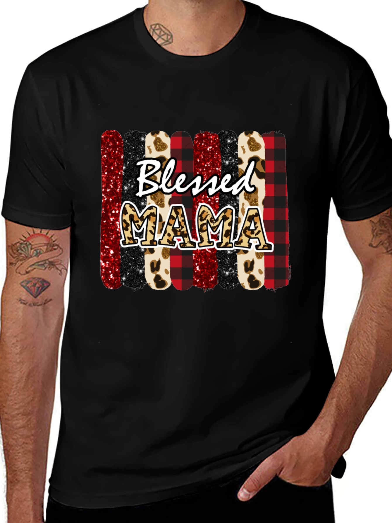 Variant 23 of Blessed Mama Graphic Tee - Black