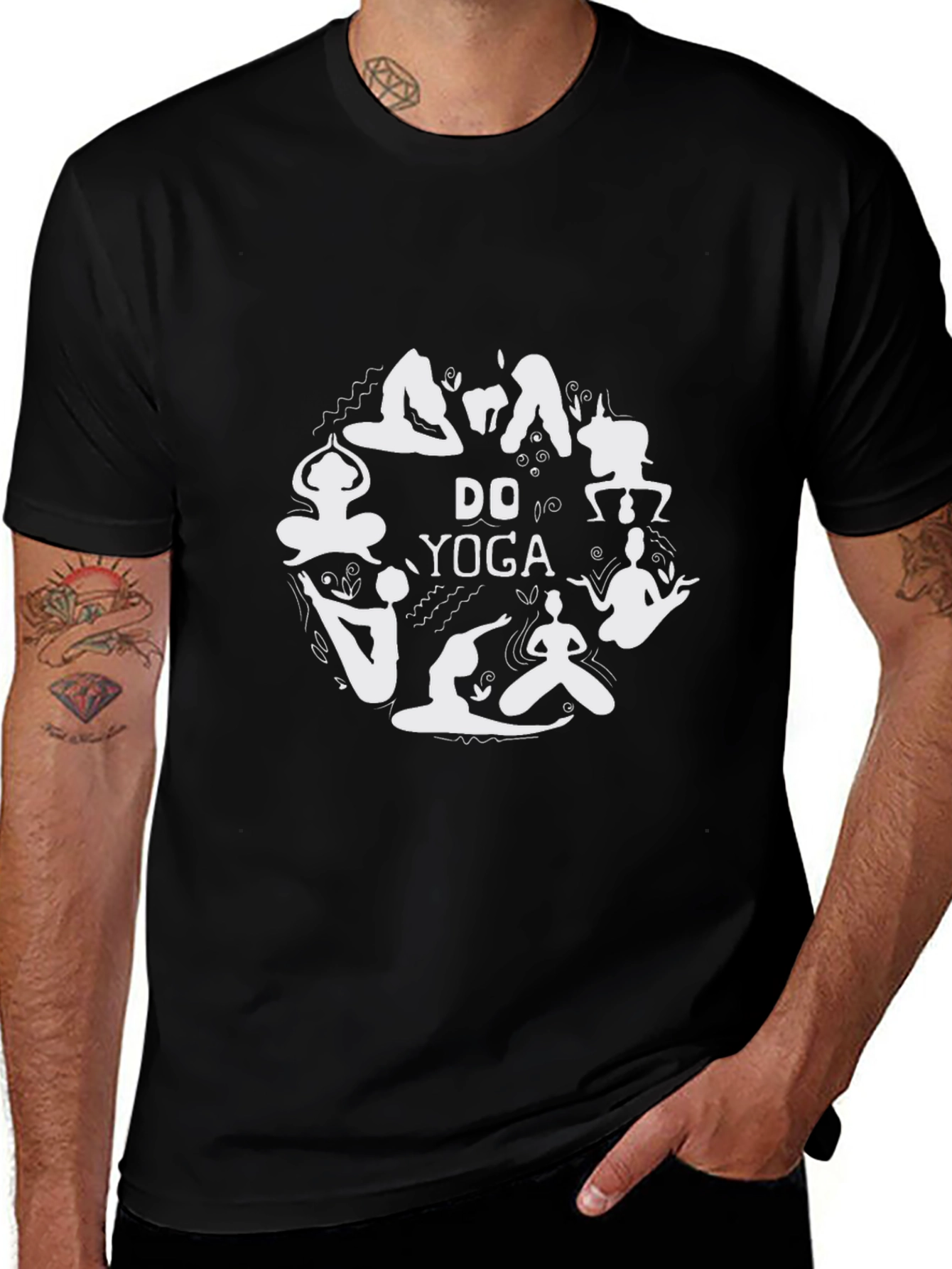 Variant 8 of Do Yoga Black Graphic Tee - Men's Crew Neck