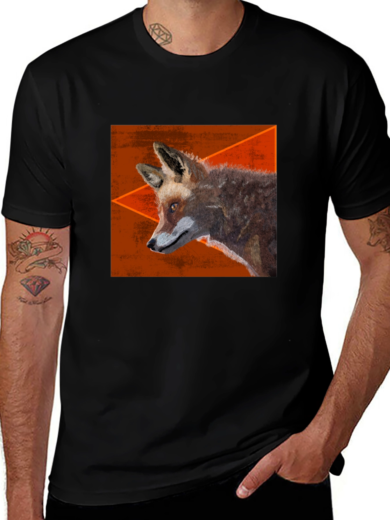 Variant 11 of Fox Graphic Tee - Men's Black T-Shirt
