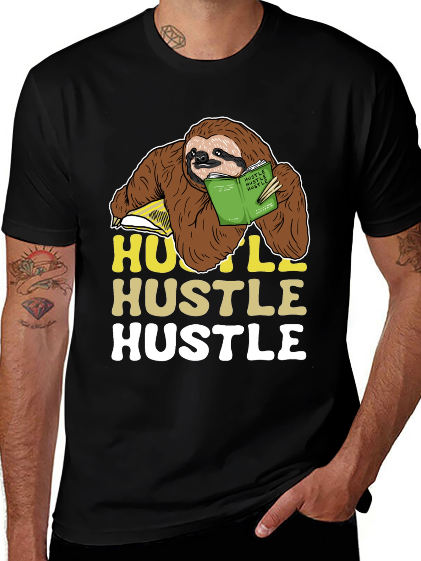 Variant 18 of Sloth Hustle T-Shirt Funny Reading Tee