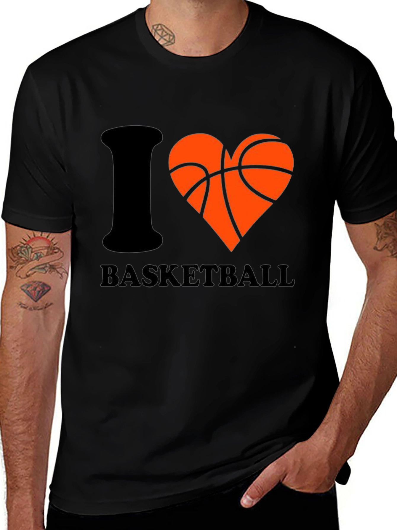 Variant 15 of I Heart Basketball Graphic Tee